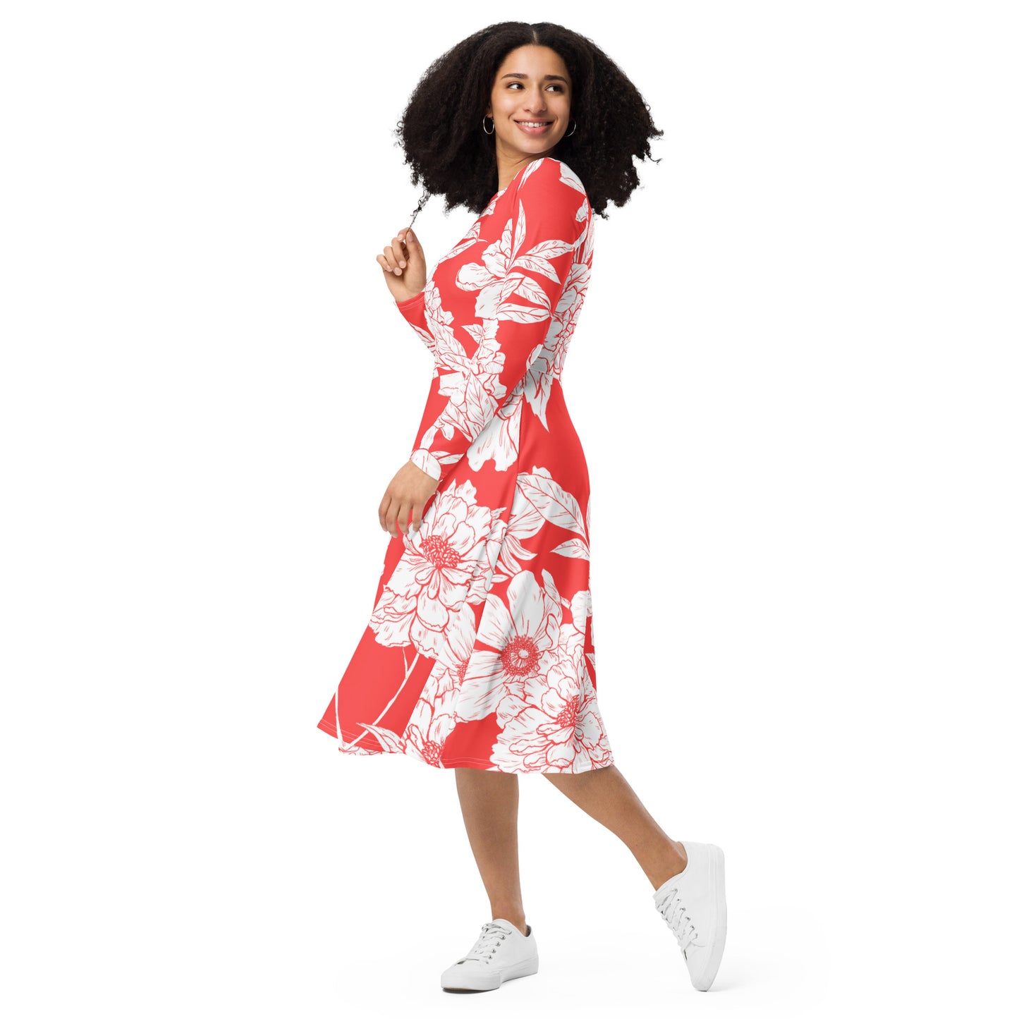 Emily Long Sleeve Midi Dress - Activewear Well