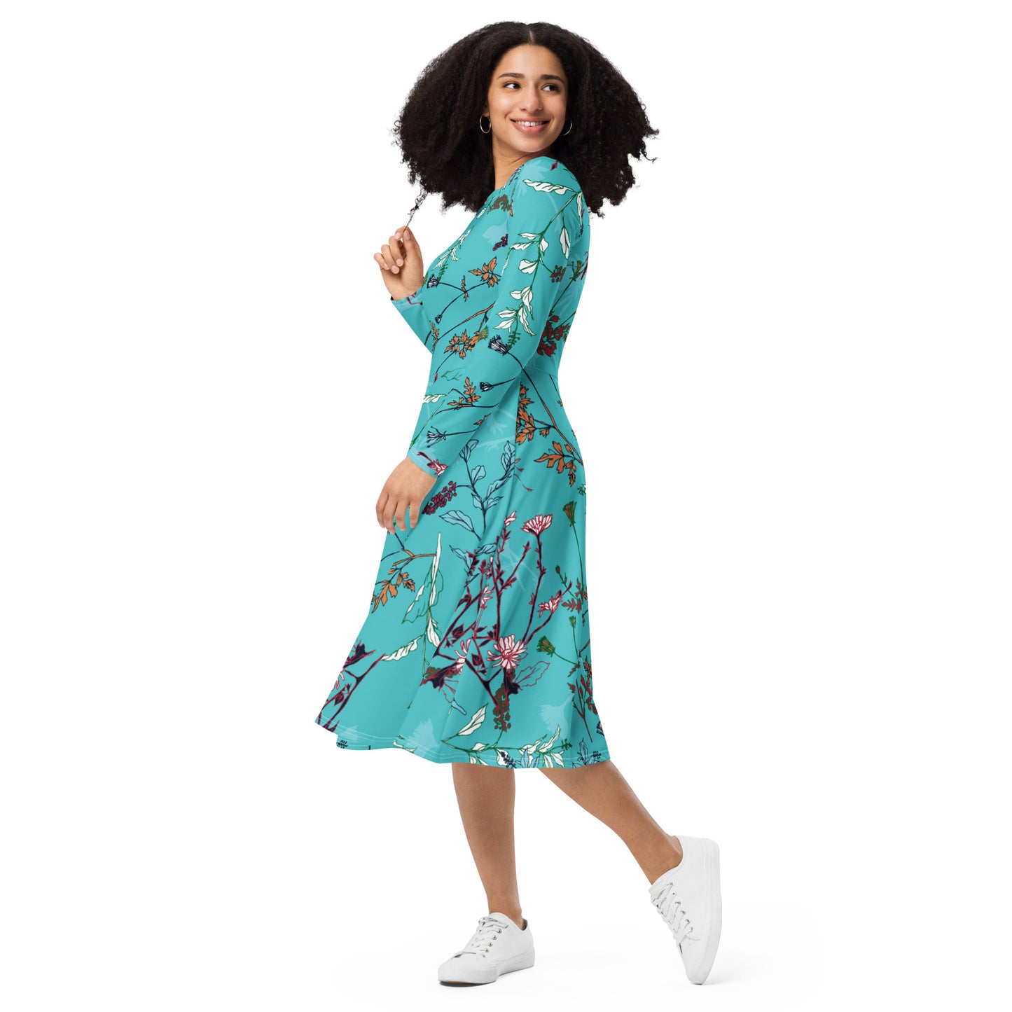 Hailey Long Sleeve Midi Dress - Activewear Well