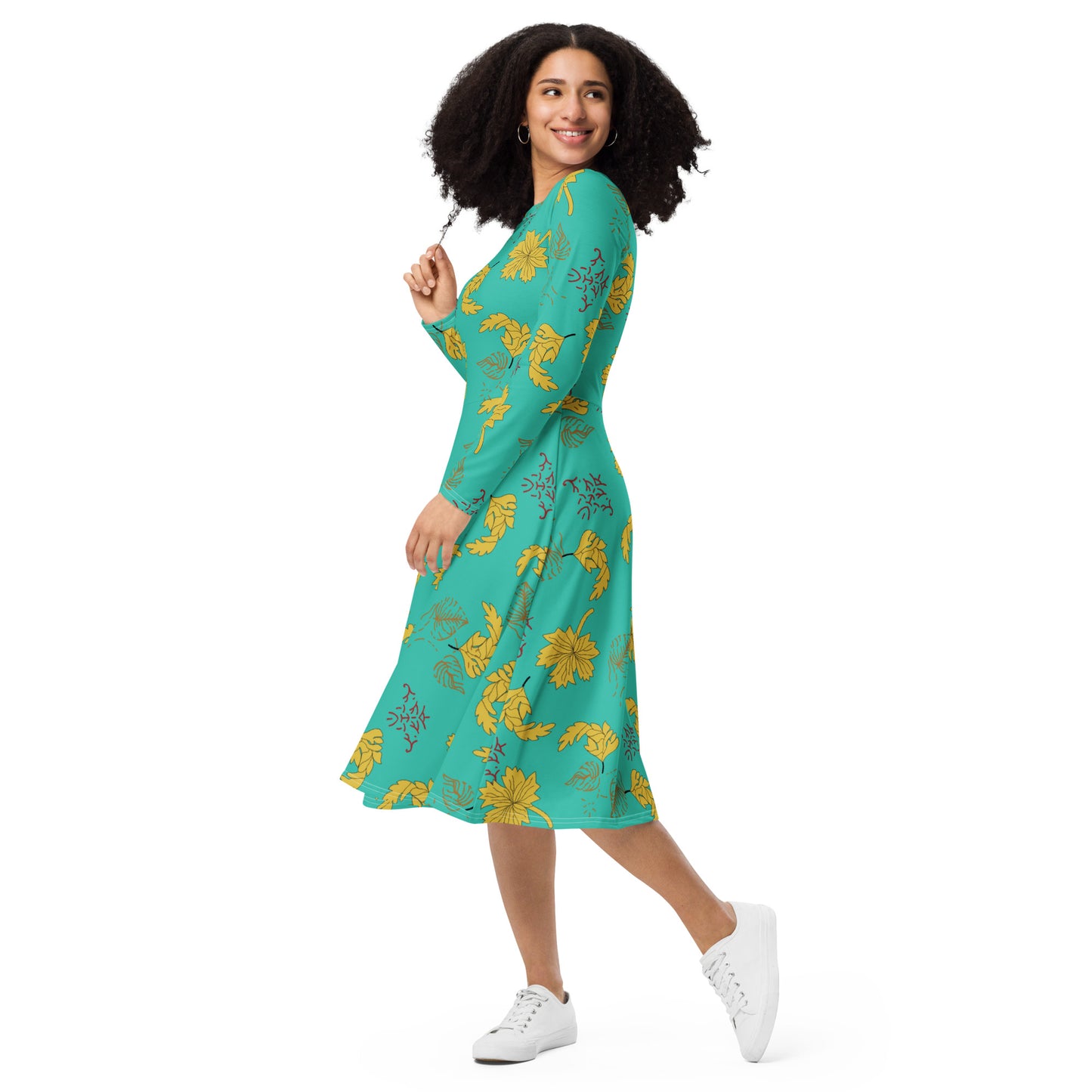 Lily Long Sleeve Midi Dress - Activewear Well