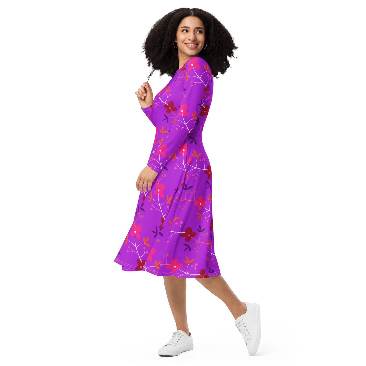 Kayla Long Sleeve Midi Dress - Activewear Well