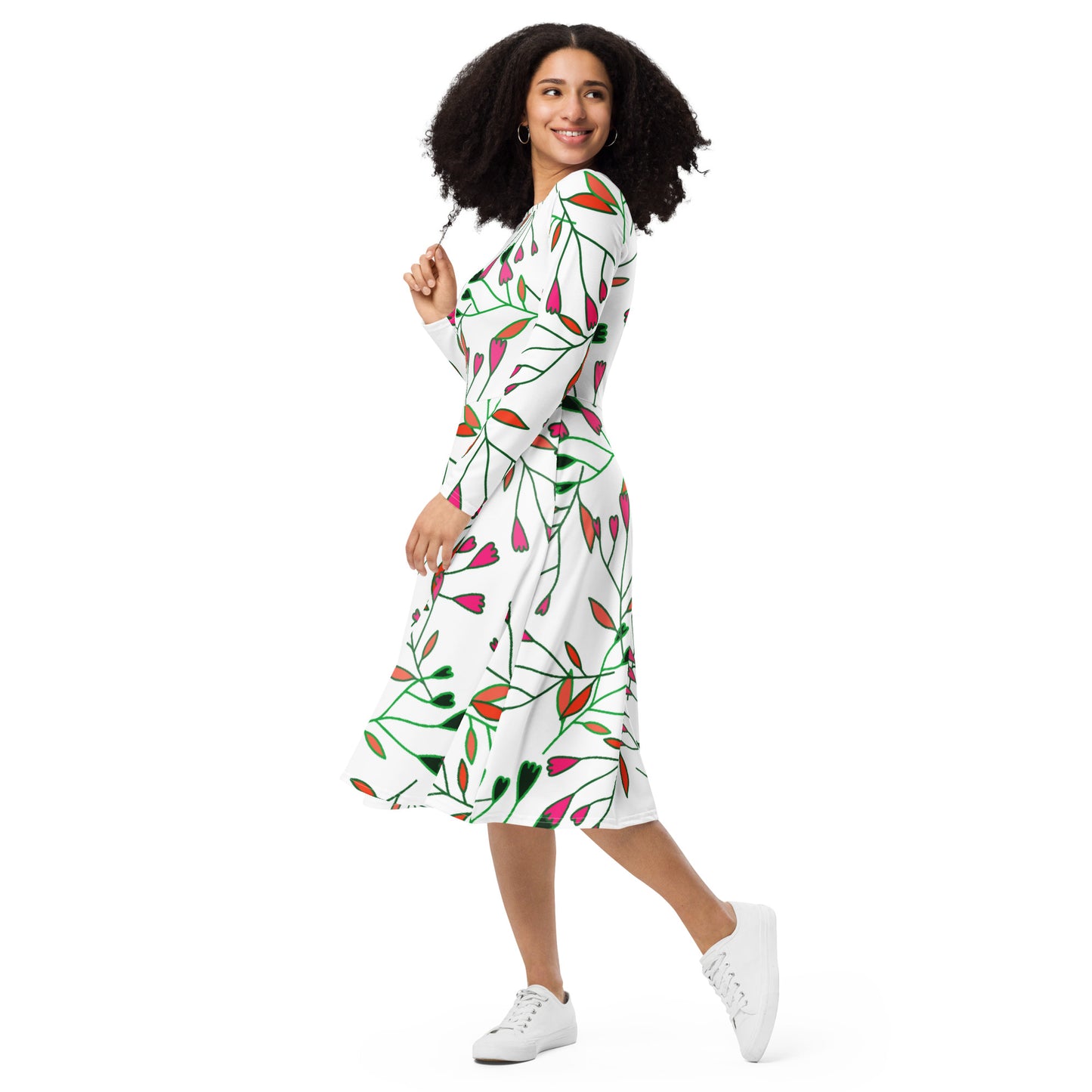 Joyce Long Sleeve Midi Dress - Activewear Well