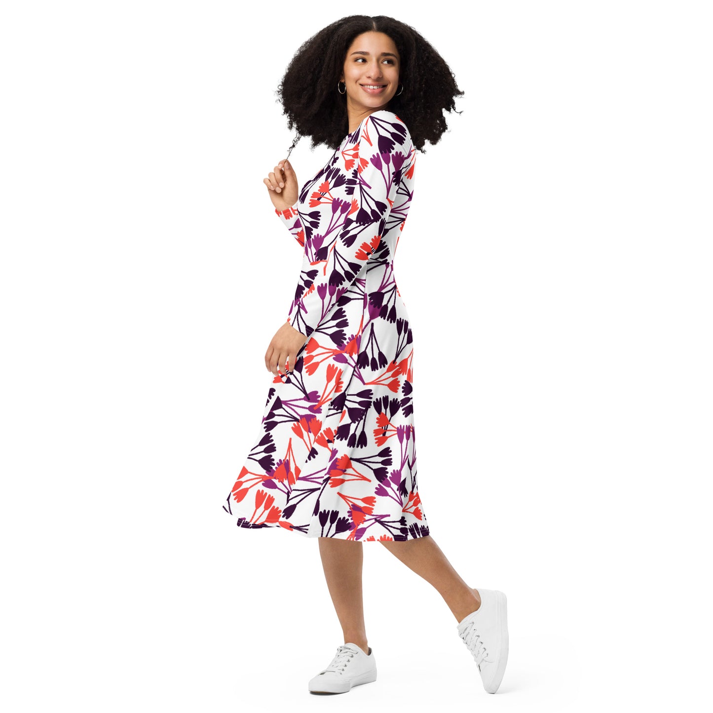 Staci Long Sleeve Midi Dress - Activewear Well