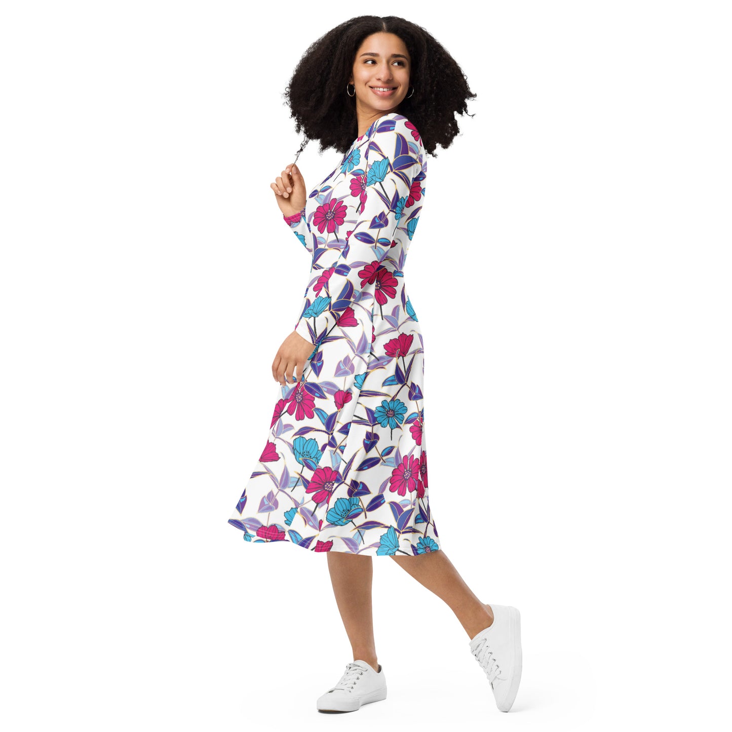 Meryl Long Sleeve Midi Dress - Activewear Well