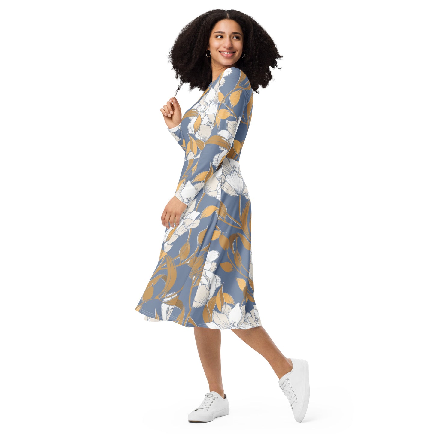 Kristen Long Sleeve Midi Dress - Activewear Well
