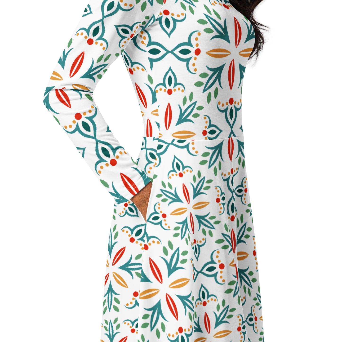 Ava Long Sleeve Midi Dress - Activewear Well