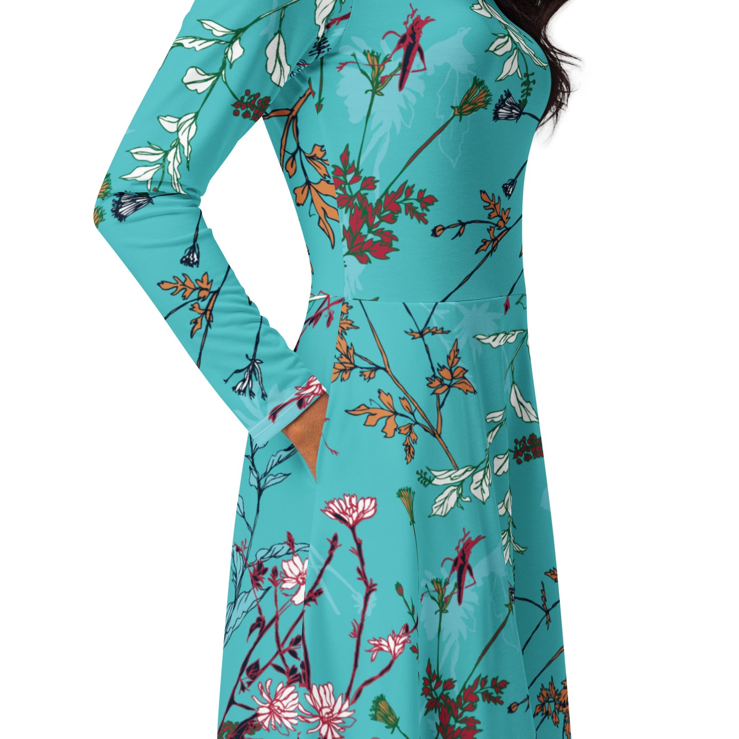 Hailey Long Sleeve Midi Dress - Activewear Well