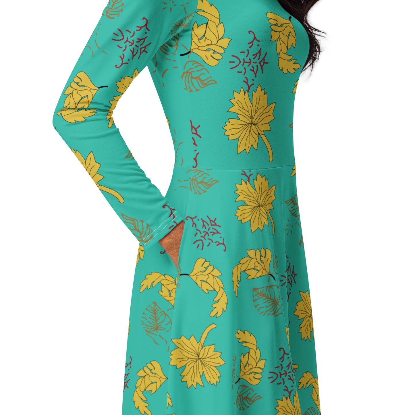 Lily Long Sleeve Midi Dress - Activewear Well