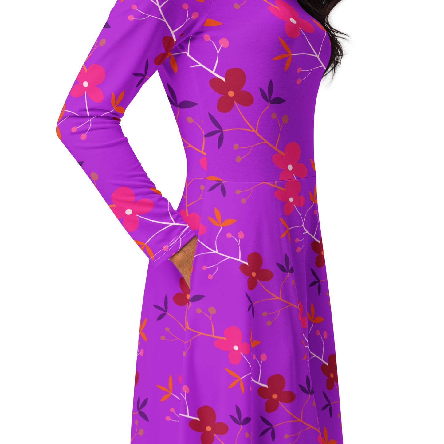 Kayla Long Sleeve Midi Dress - Activewear Well