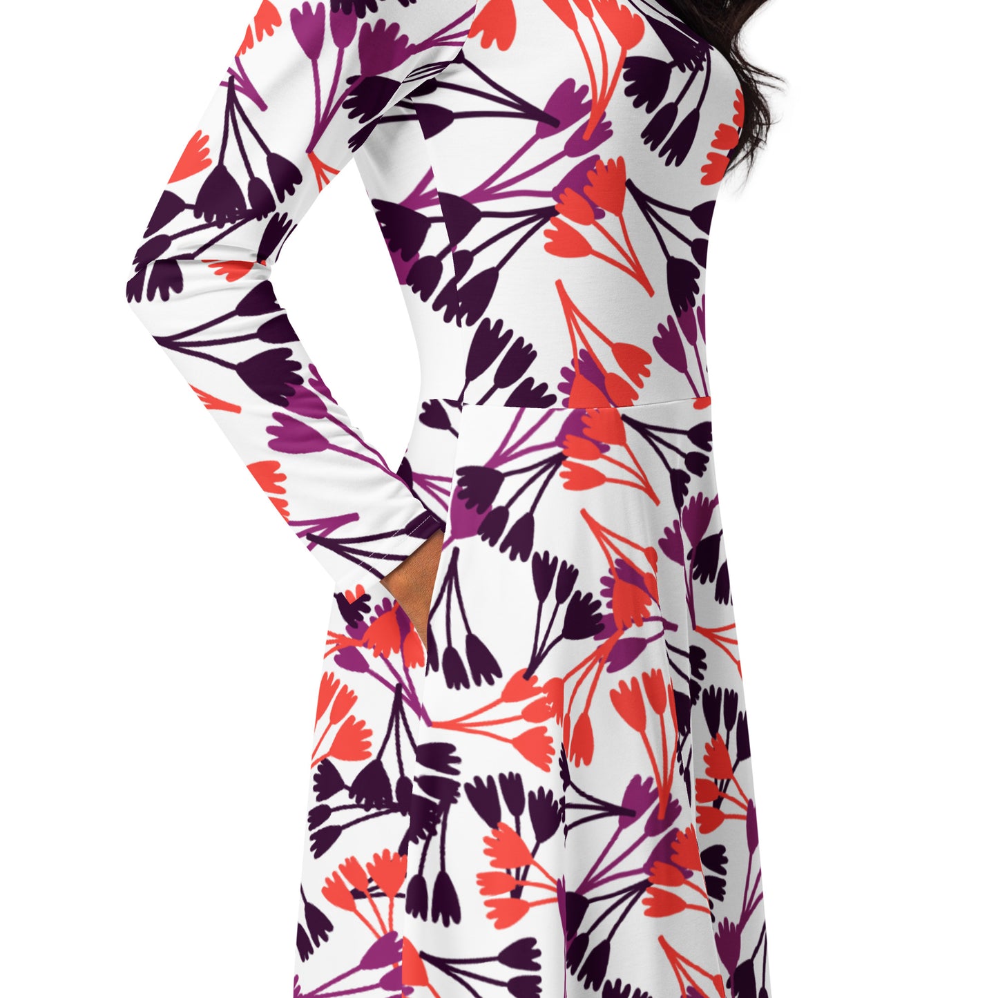 Staci Long Sleeve Midi Dress - Activewear Well
