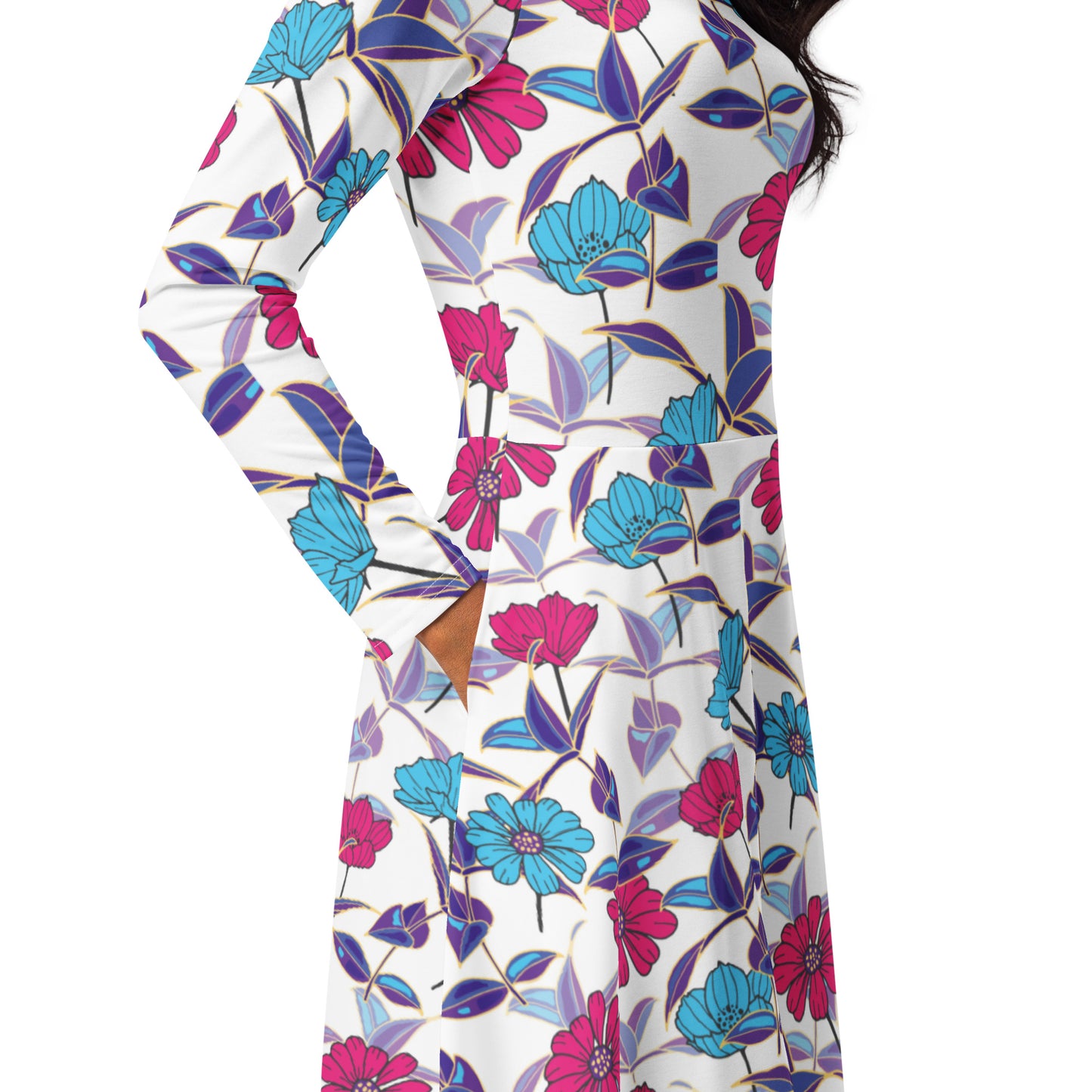 Meryl Long Sleeve Midi Dress - Activewear Well