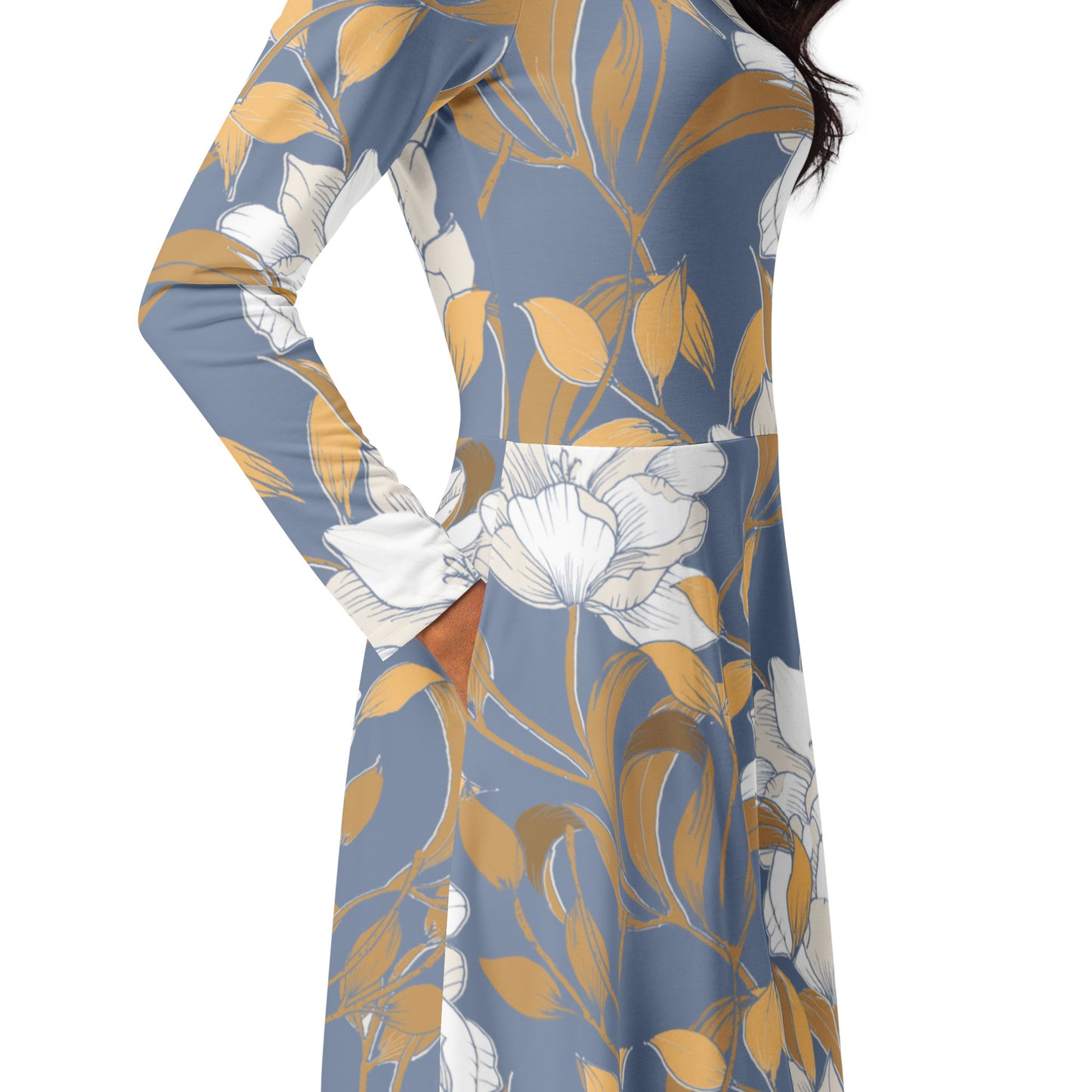 Kristen Long Sleeve Midi Dress - Activewear Well