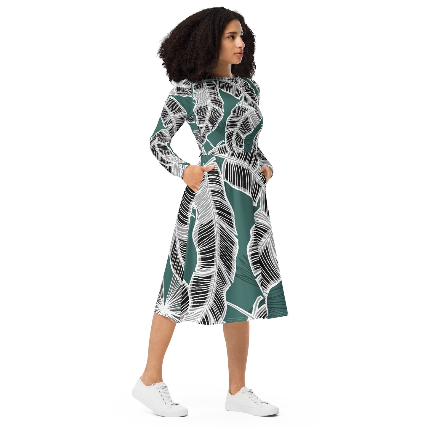 Olivia Long Sleeve Midi Dress - Activewear Well