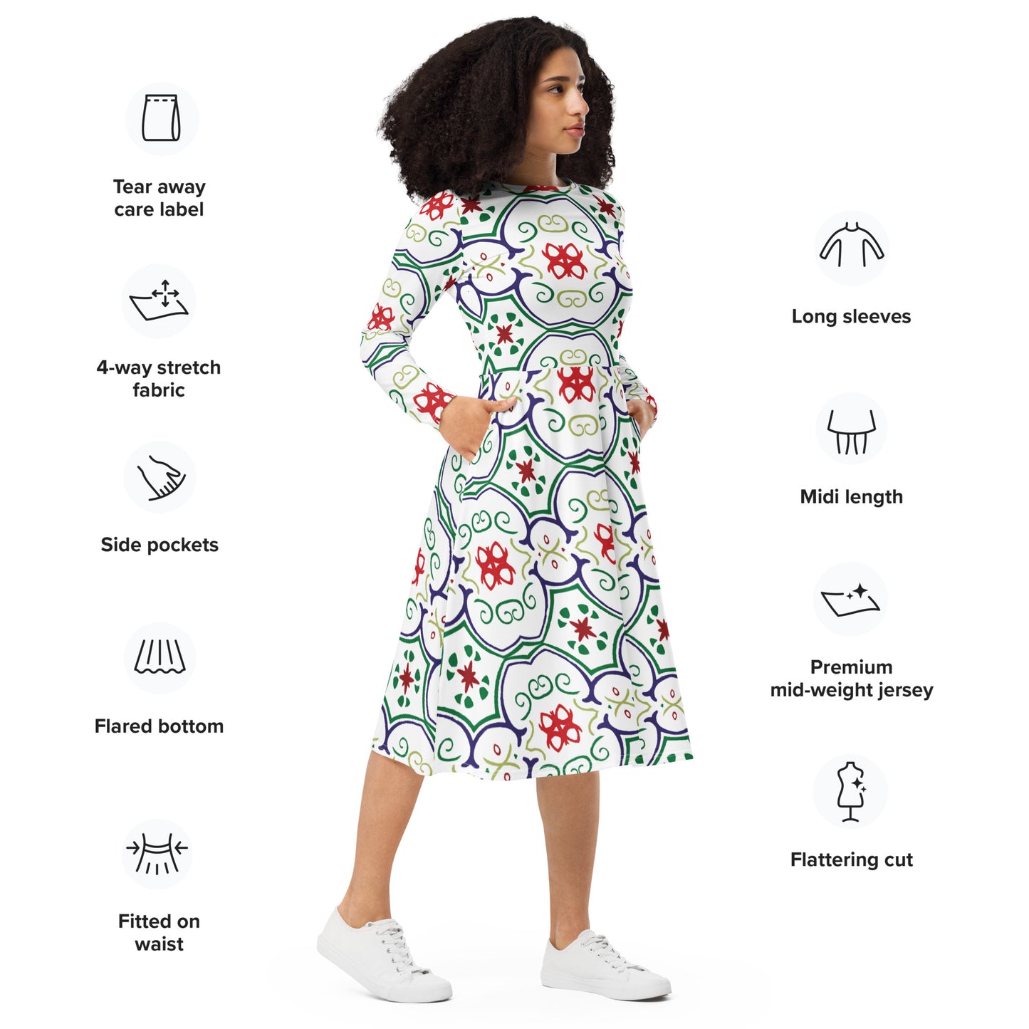 Mia Long Sleeve Midi Dress - Activewear Well