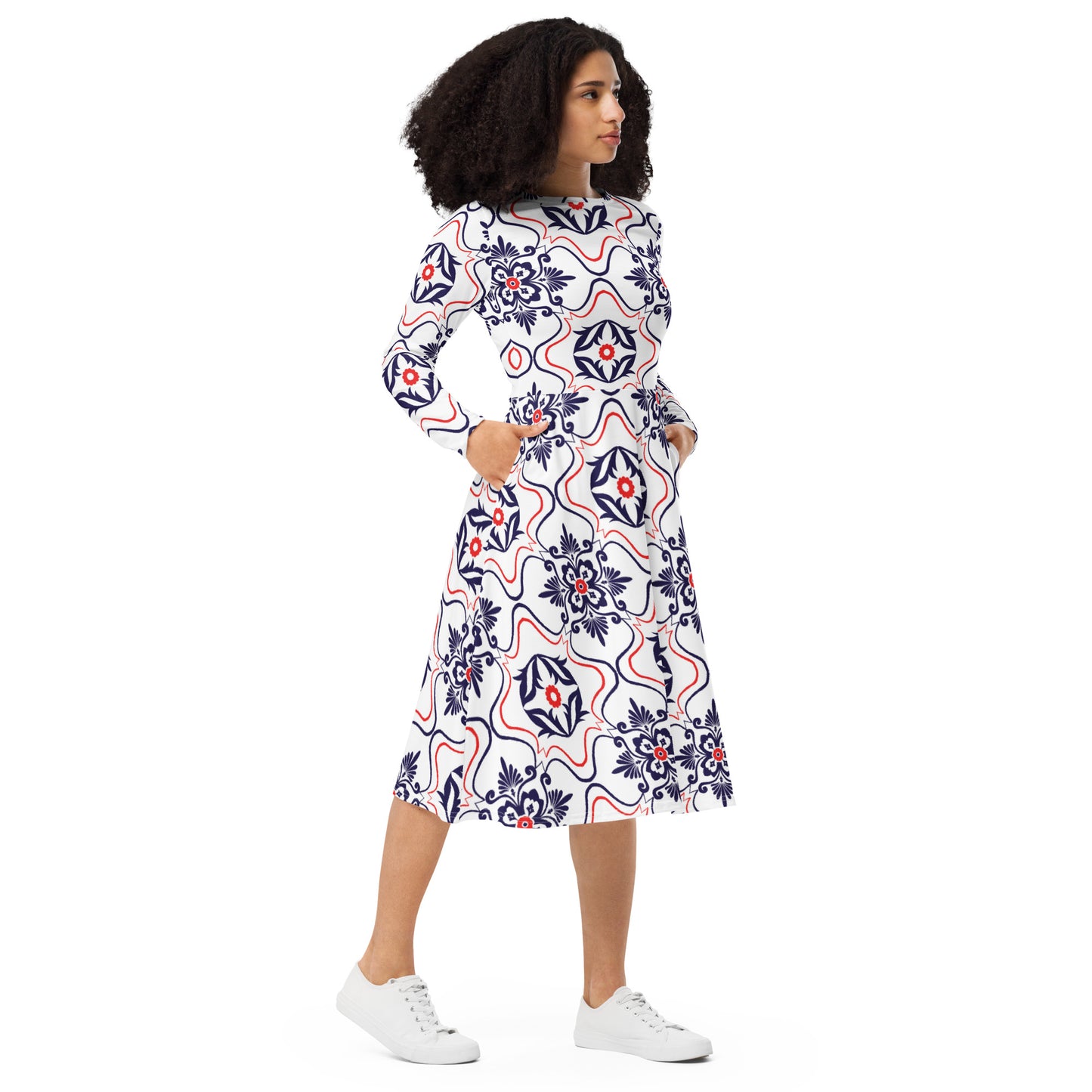 Lana Long Sleeve Midi Dress - Activewear Well