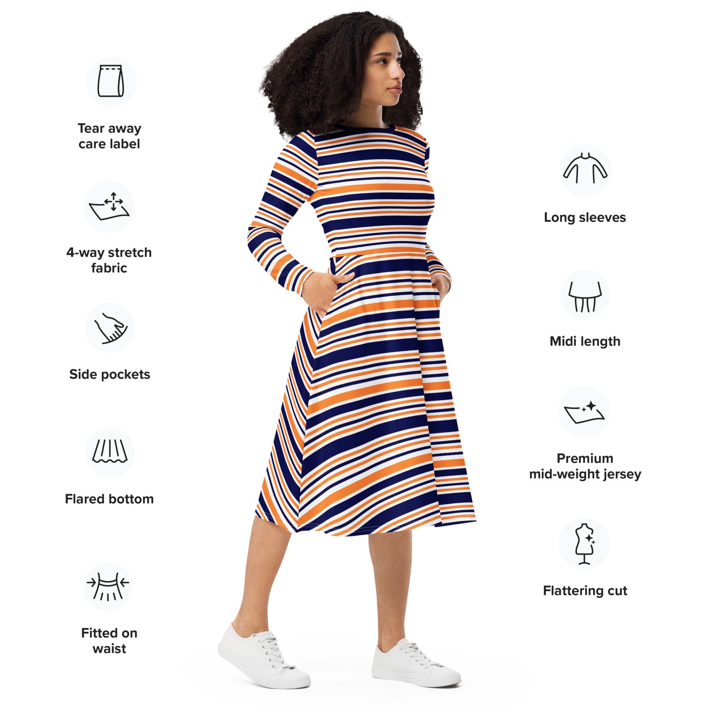 Riley Long Sleeve Midi Dress - Activewear Well