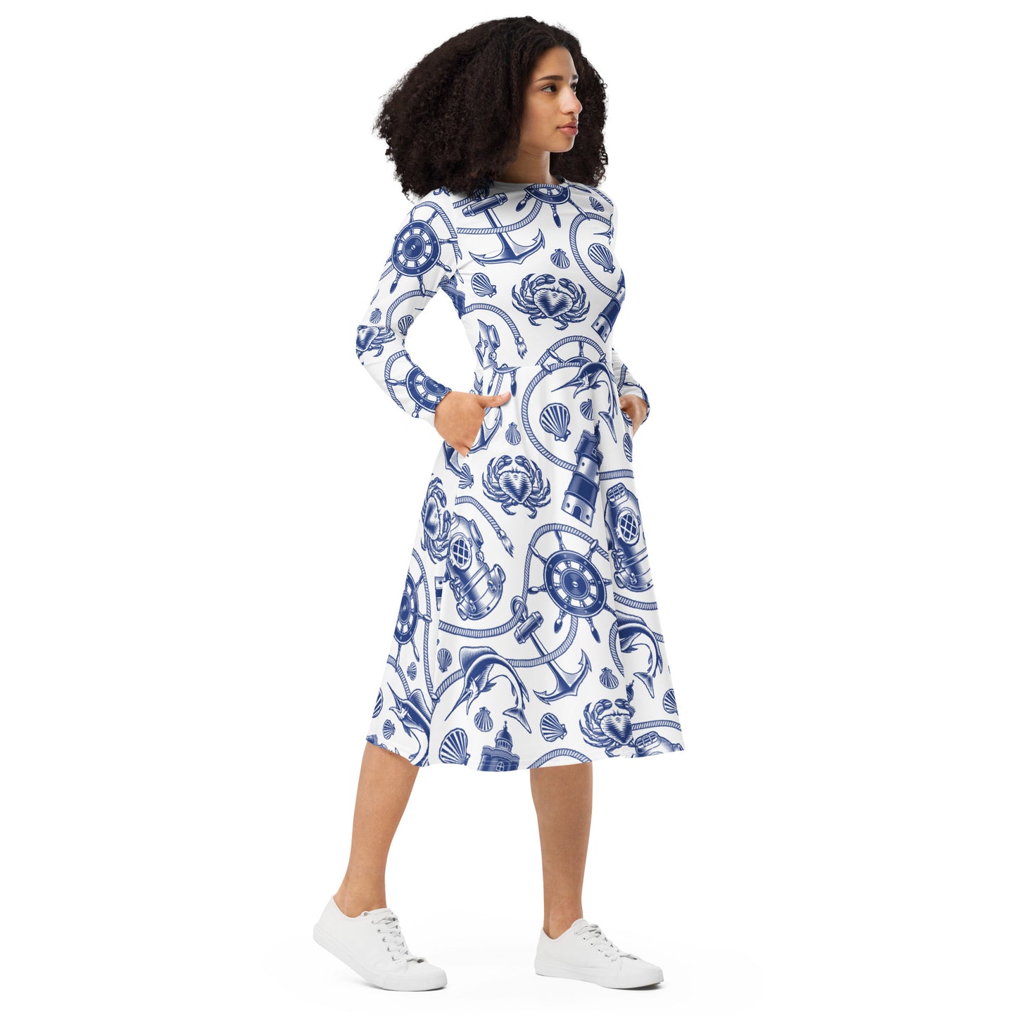 Ariana Long Sleeve Midi Dress - Activewear Well
