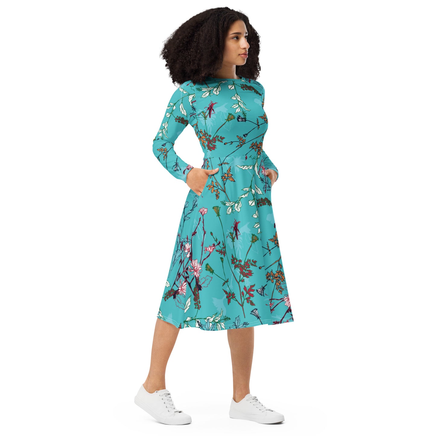Hailey Long Sleeve Midi Dress - Activewear Well