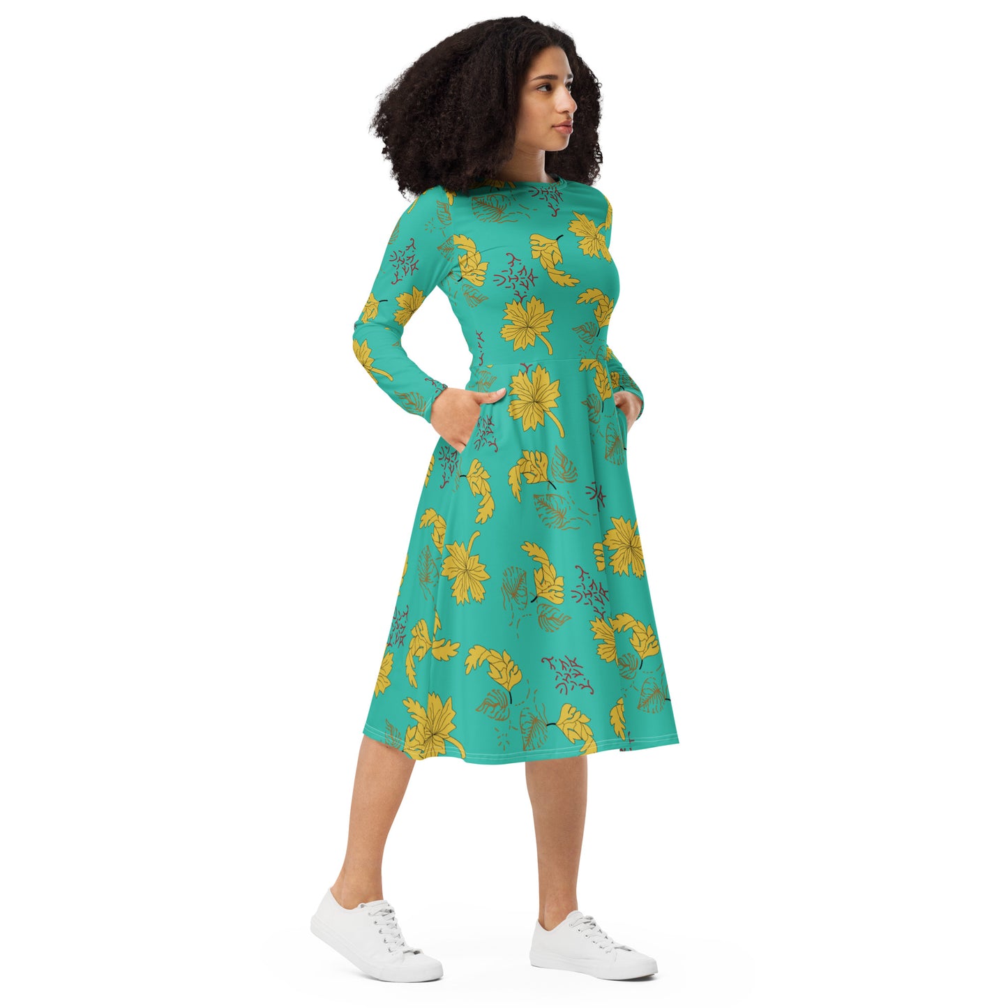 Lily Long Sleeve Midi Dress - Activewear Well