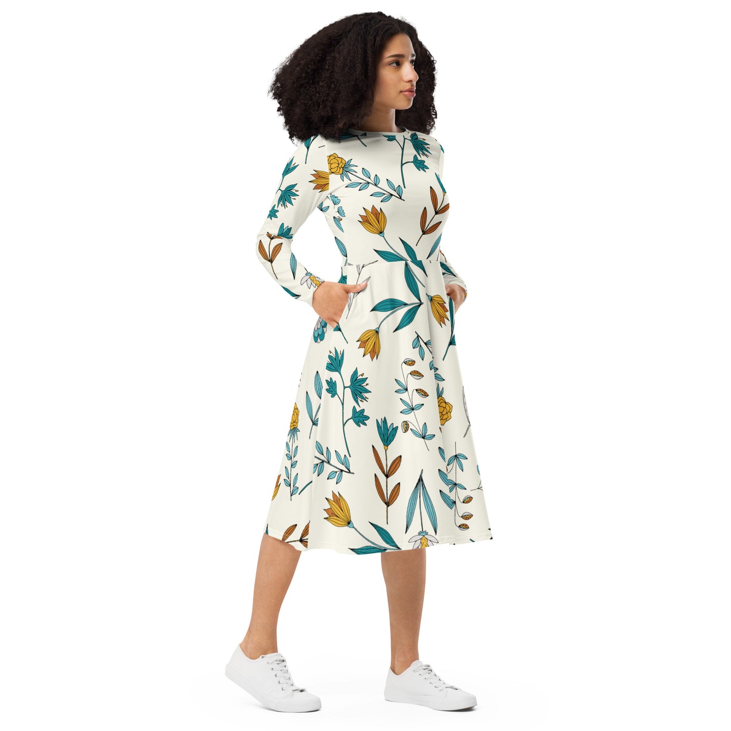 Tricia Long Sleeve Midi Dress - Activewear Well