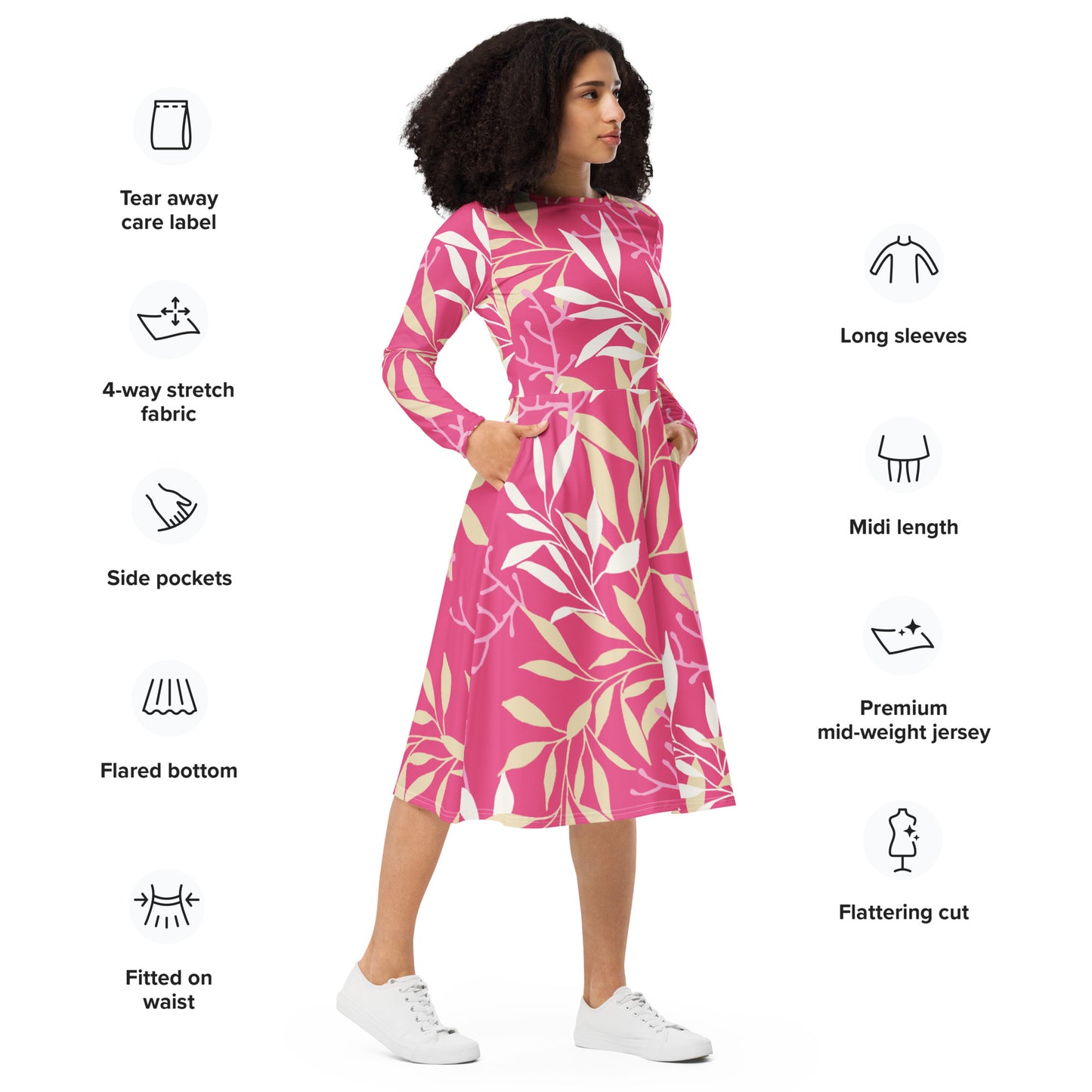 Willow Long Sleeve Midi Dress - Activewear Well