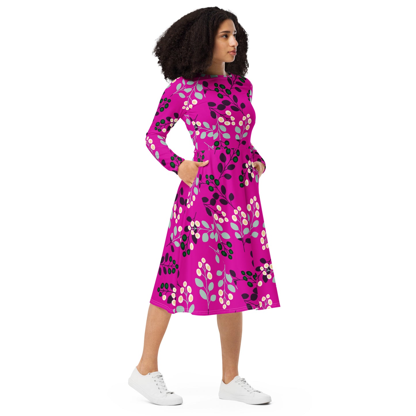 Abigail Long Sleeve Midi Dress - Activewear Well