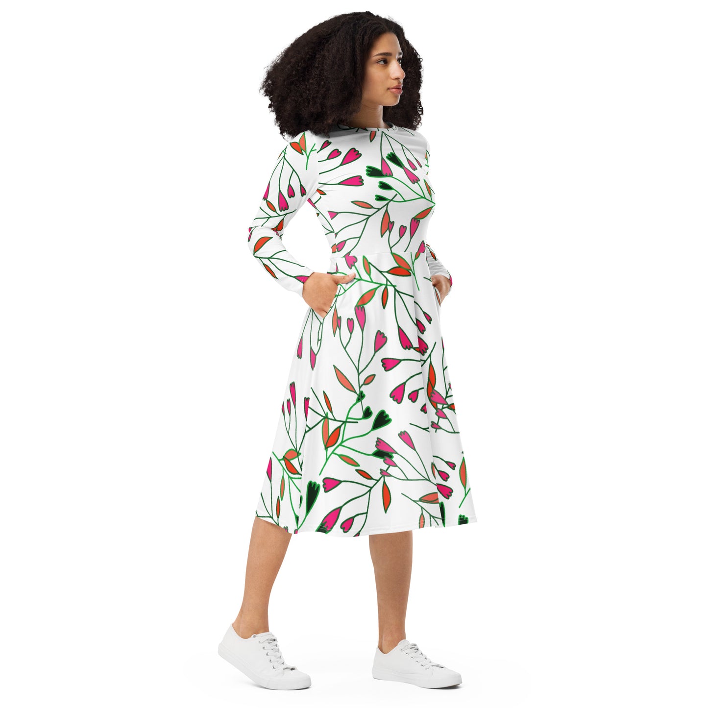 Joyce Long Sleeve Midi Dress - Activewear Well