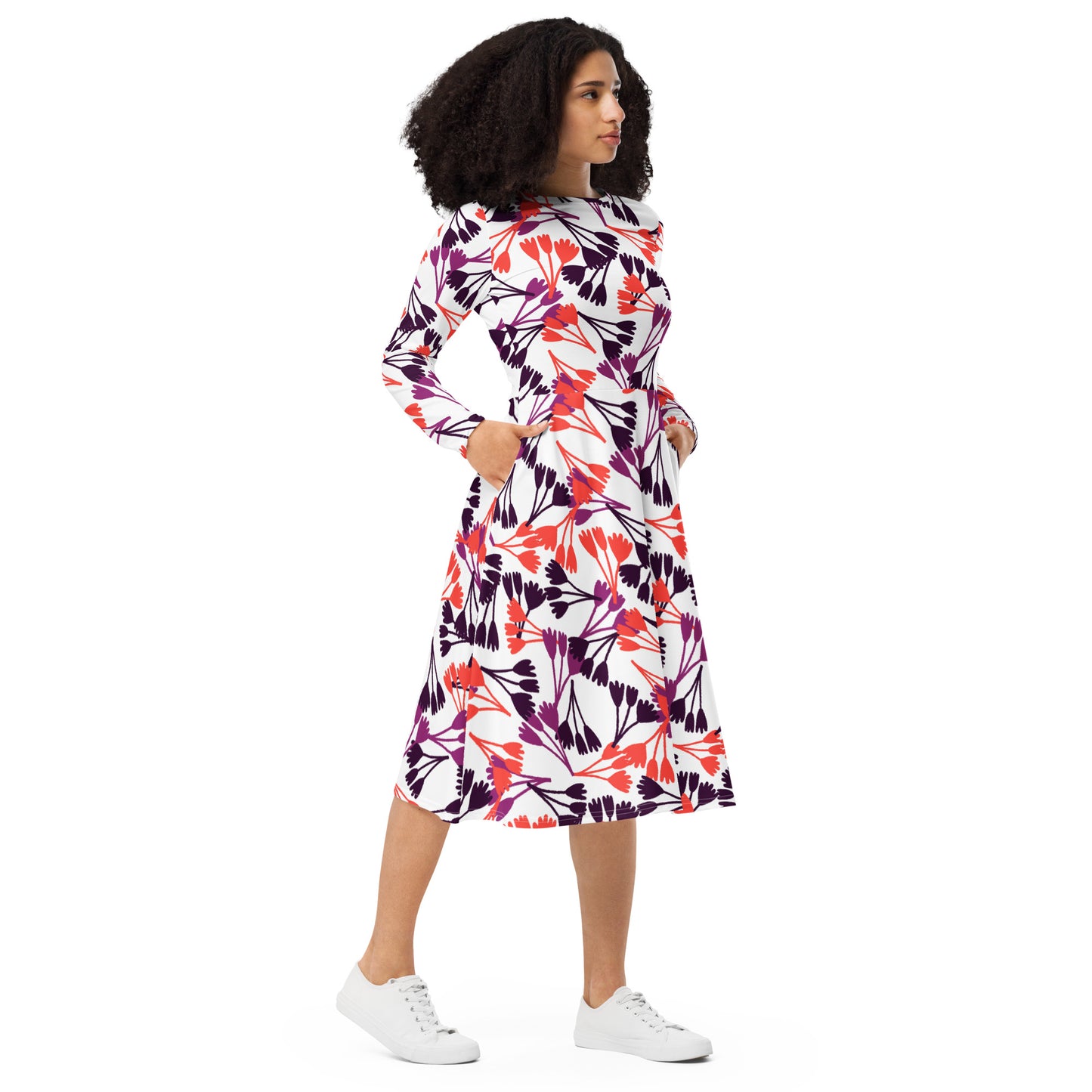 Staci Long Sleeve Midi Dress - Activewear Well