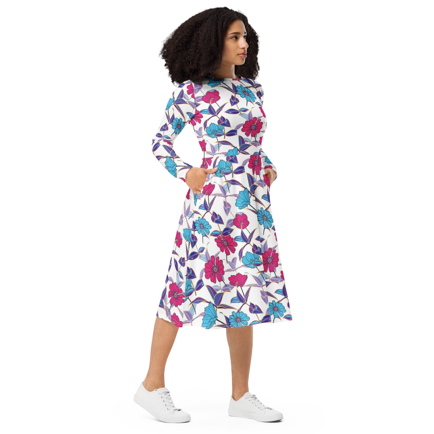 Meryl Long Sleeve Midi Dress - Activewear Well