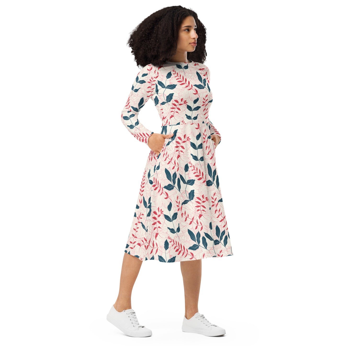Sally Long Sleeve Midi Dress - Activewear Well