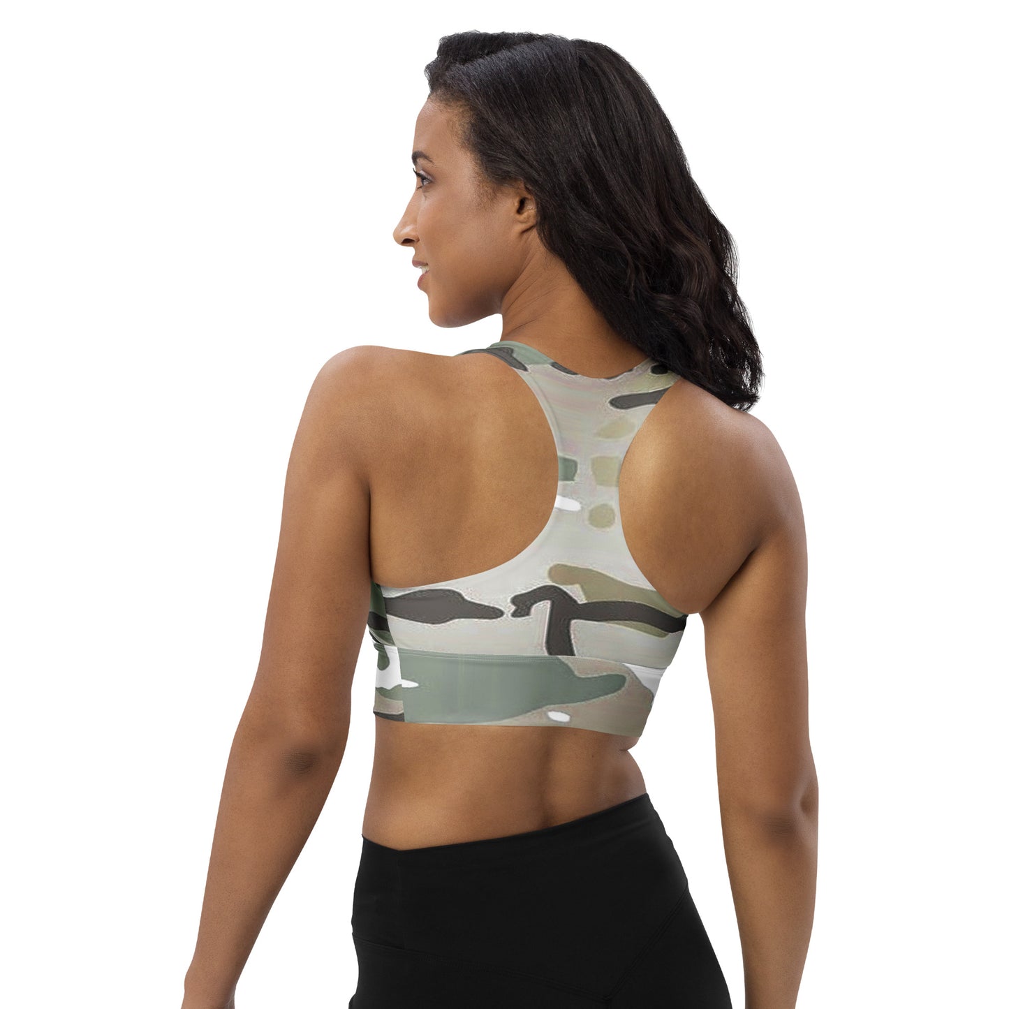 Desert Camo Longline Sports Bra - Activewear Well