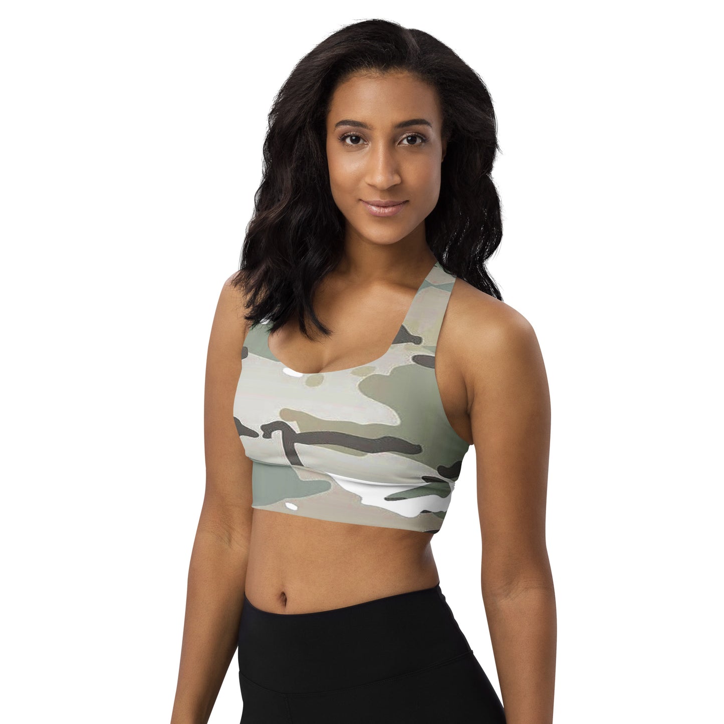 Desert Camo Longline Sports Bra - Activewear Well