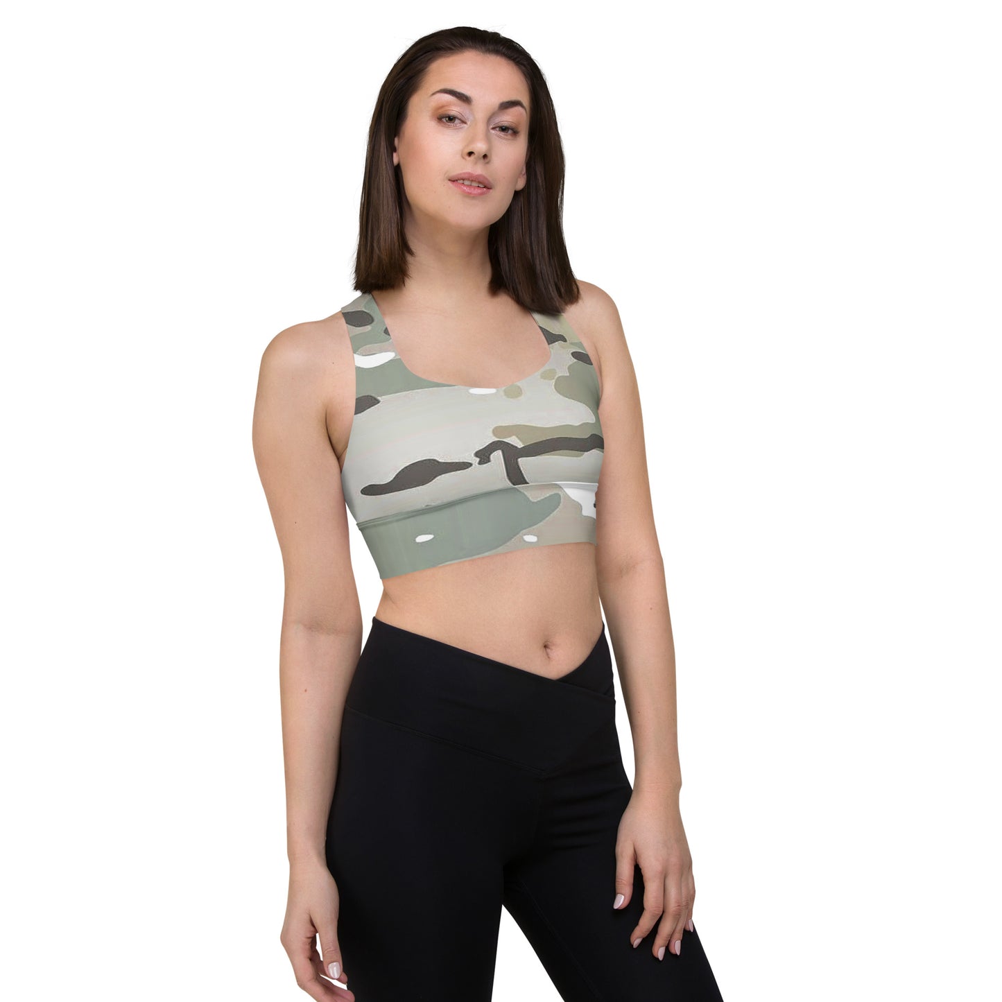 Desert Camo Longline Sports Bra - Activewear Well