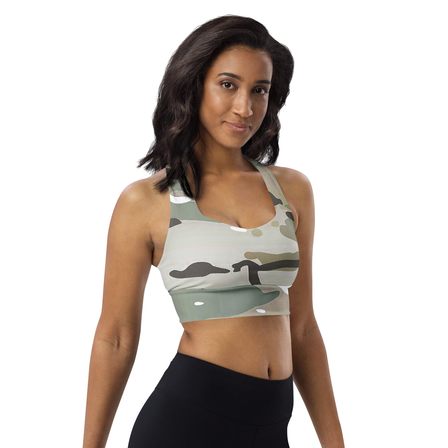 Desert Camo Longline Sports Bra - Activewear Well