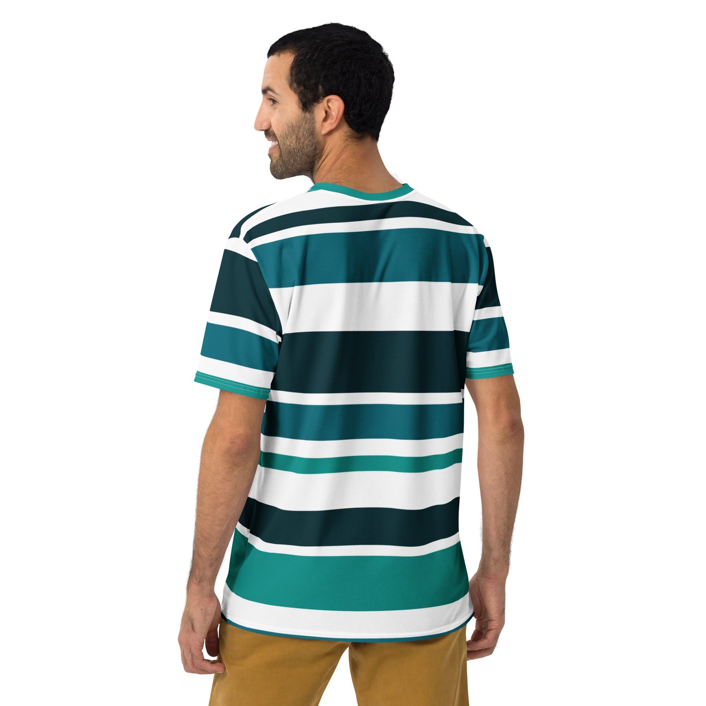 Men's Green Striped T-Shirt - Activewear Well