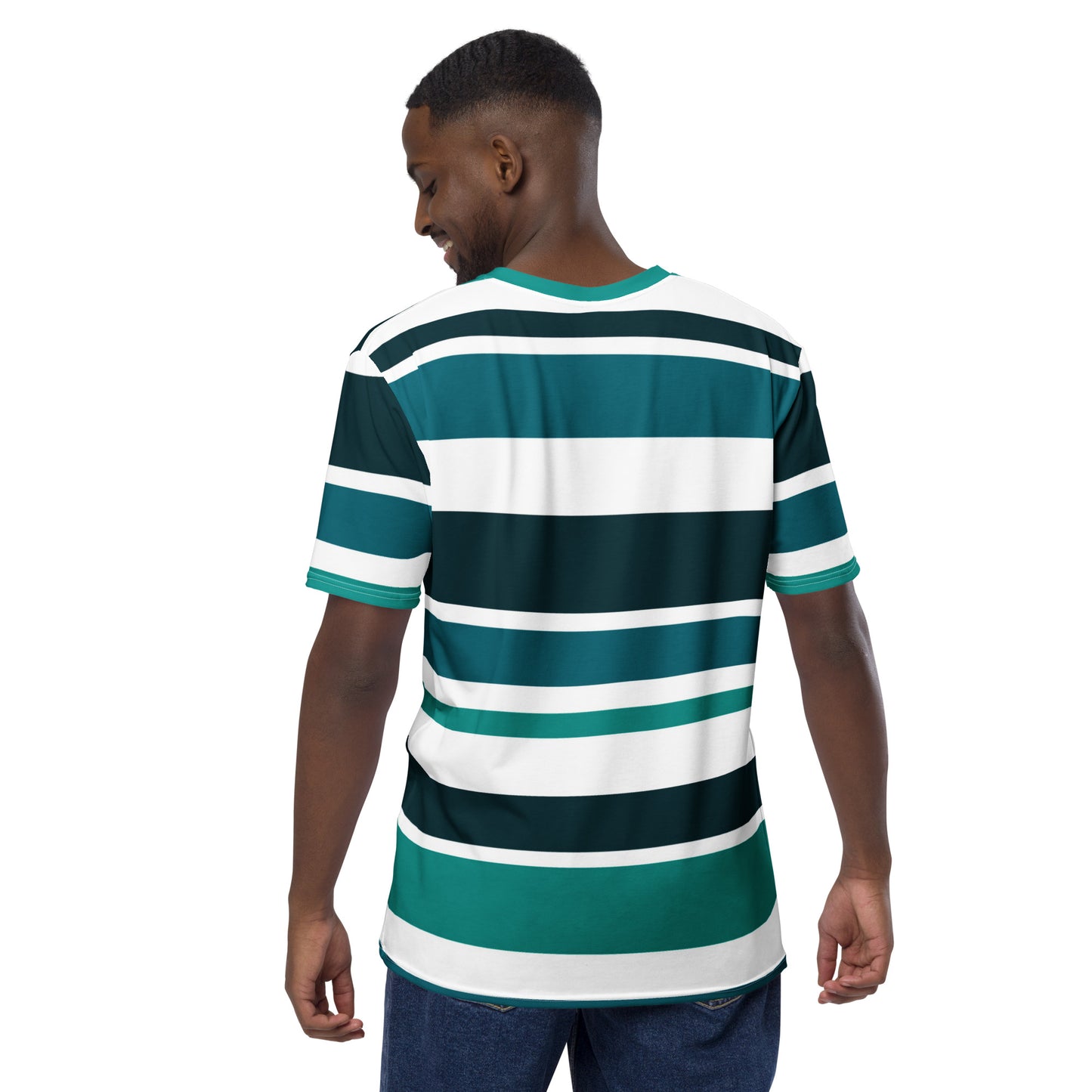 Men's Green Striped T-Shirt - Activewear Well