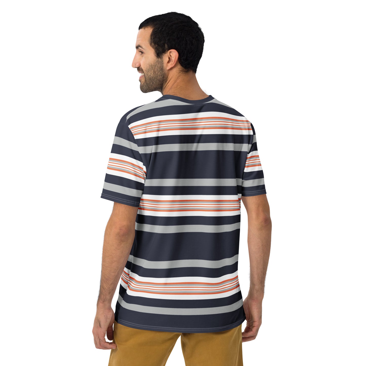 Men's Grey Striped T-Shirt - Activewear Well