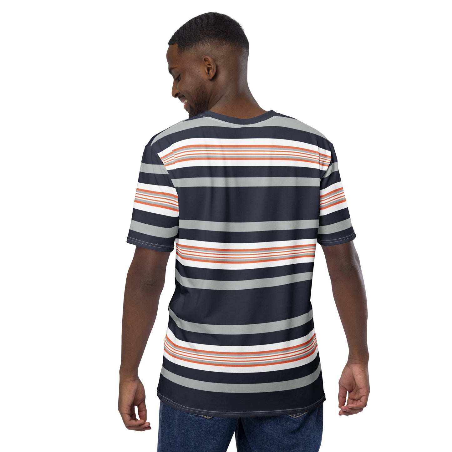 Men's Grey Striped T-Shirt - Activewear Well