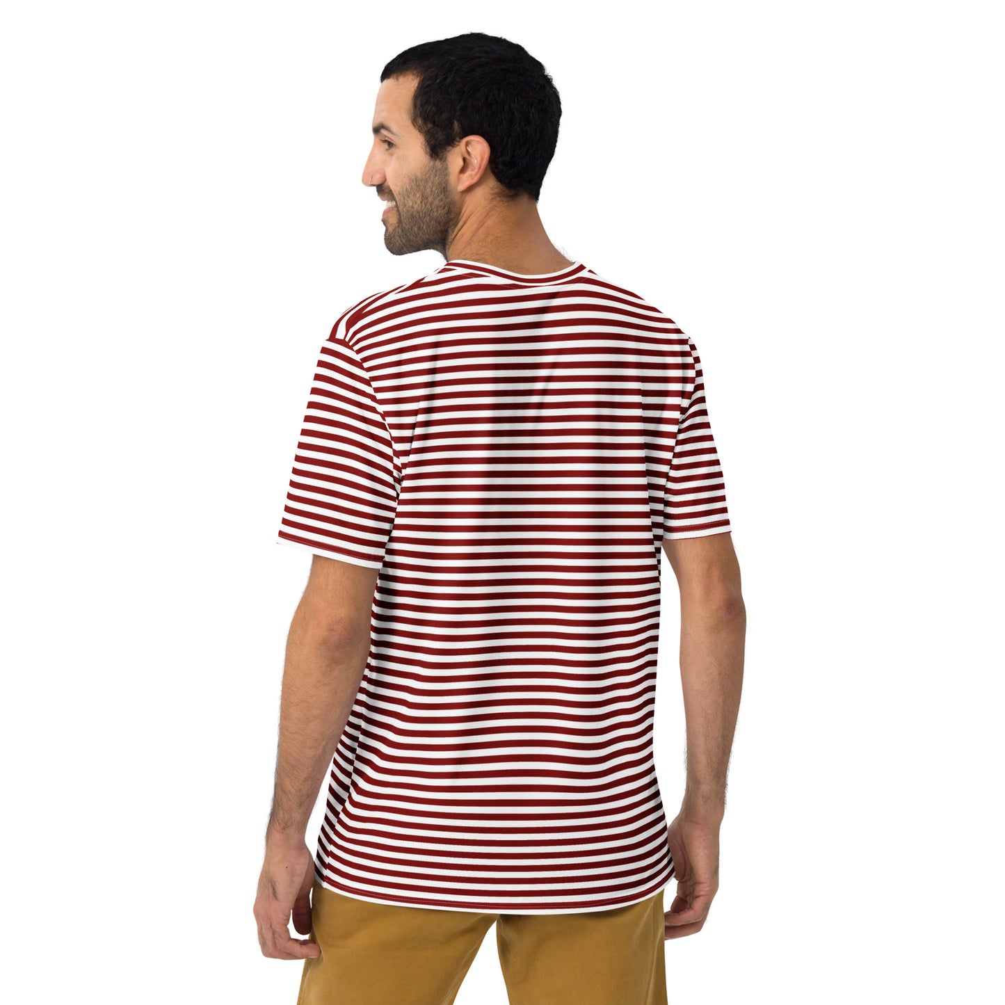Men's Burgundy Striped T-Shirt - Activewear Well