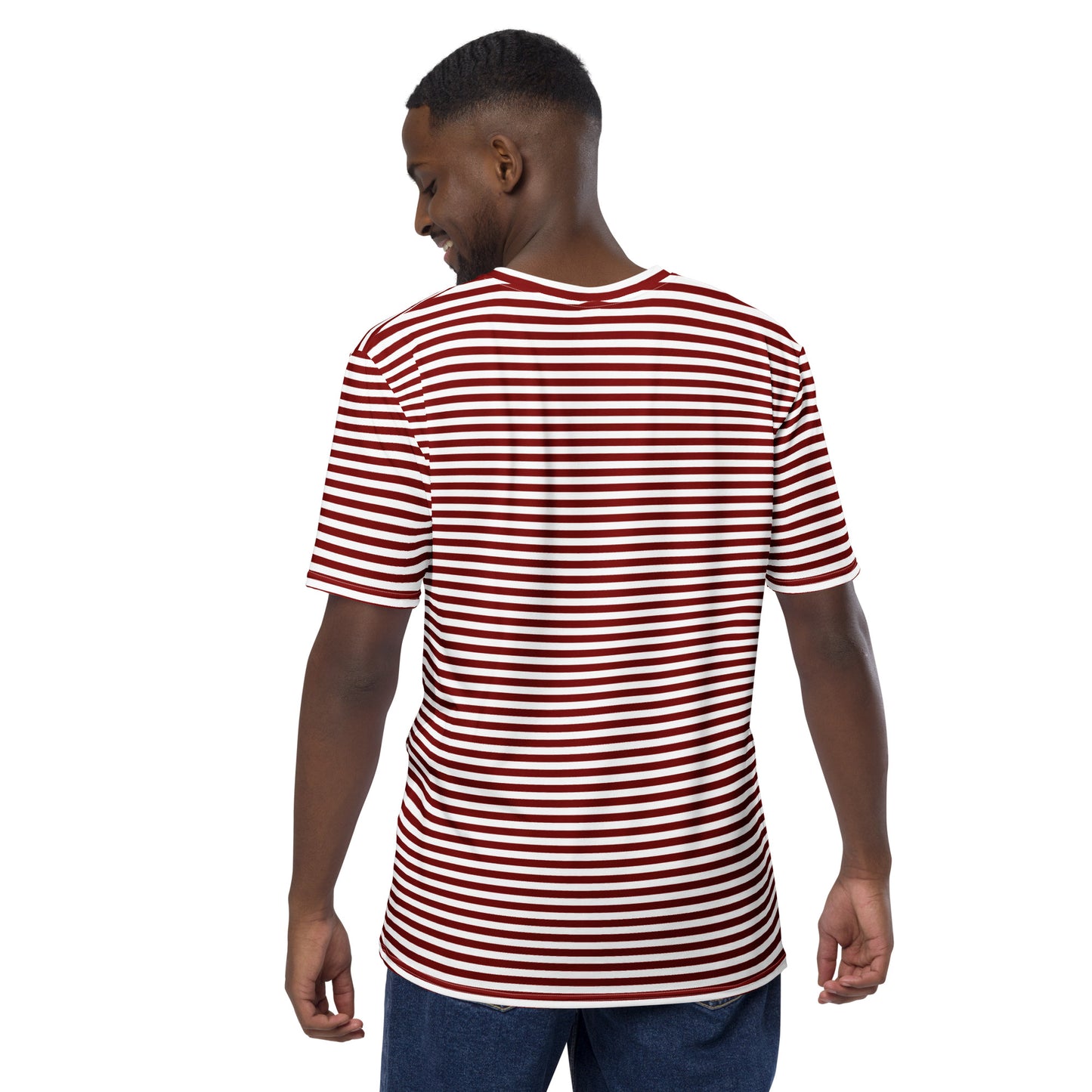 Men's Burgundy Striped T-Shirt - Activewear Well