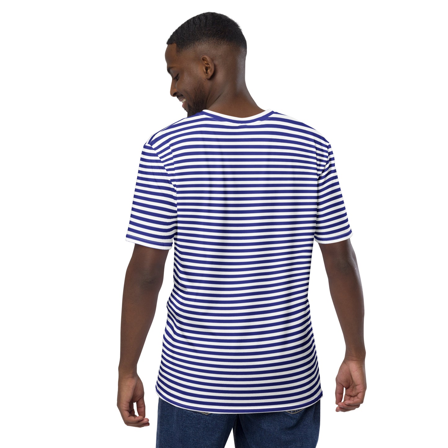 Men's Blue Striped Casual T-Shirt - Activewear Well