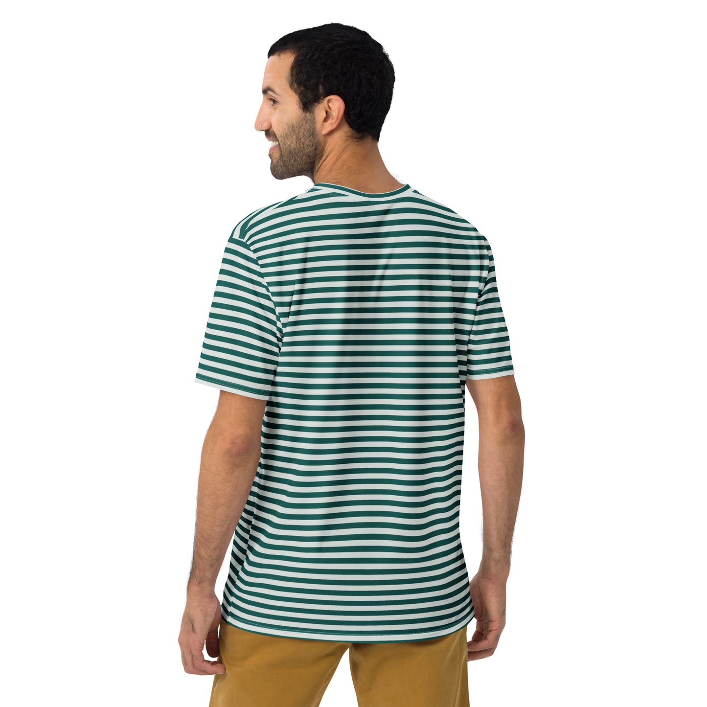Men's Green Striped T-Shirt - Activewear Well