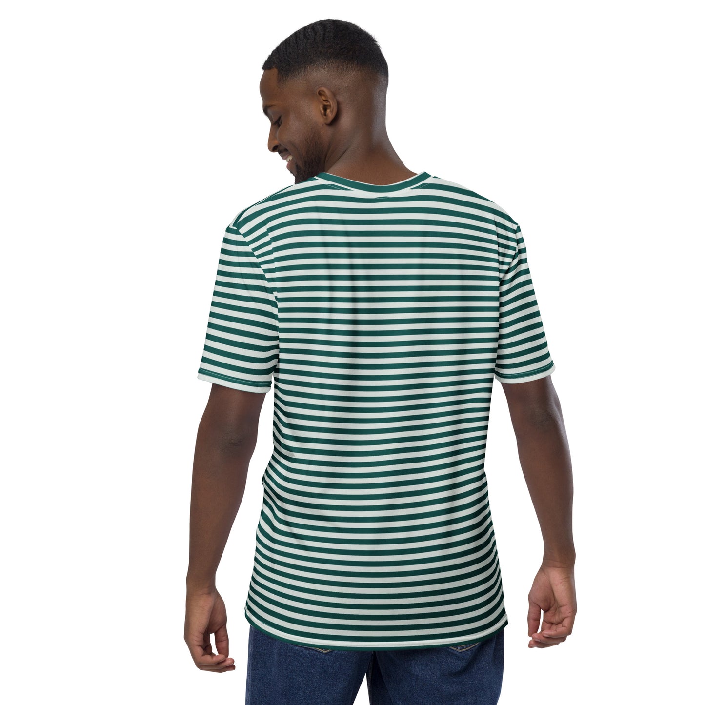 Men's Green Striped T-Shirt - Activewear Well