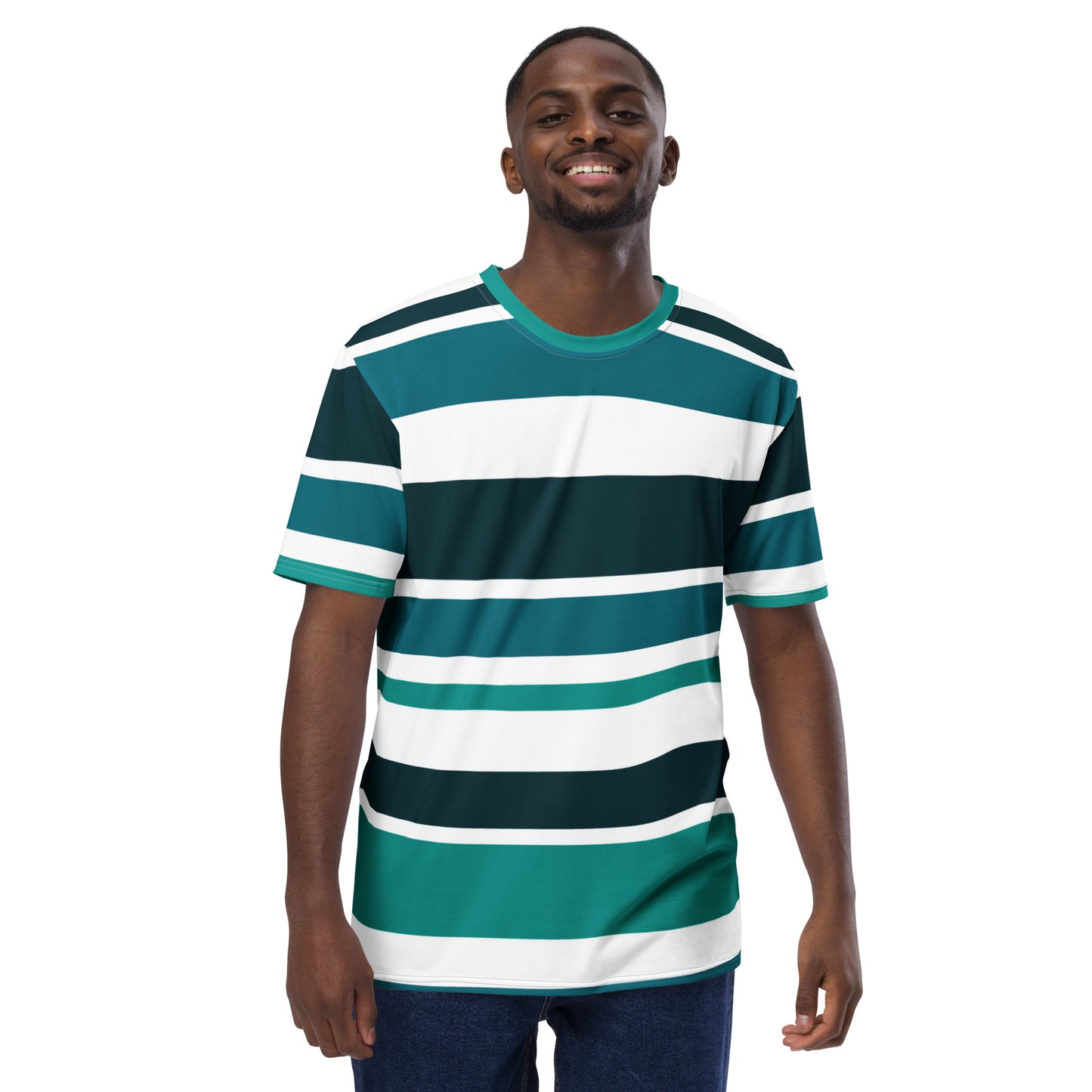 Men's Green Striped T-Shirt - Activewear Well