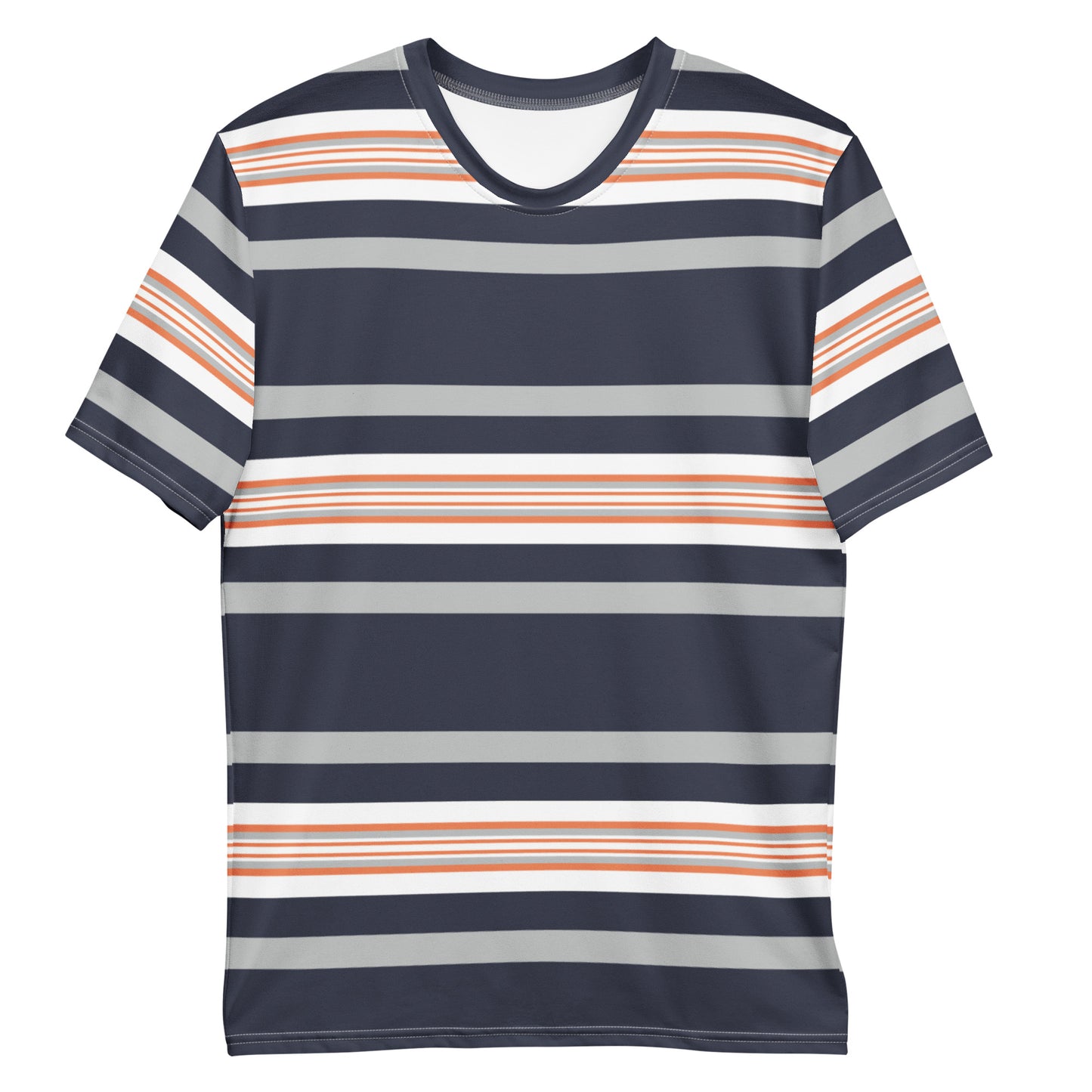 Men's Grey Striped T-Shirt - Activewear Well