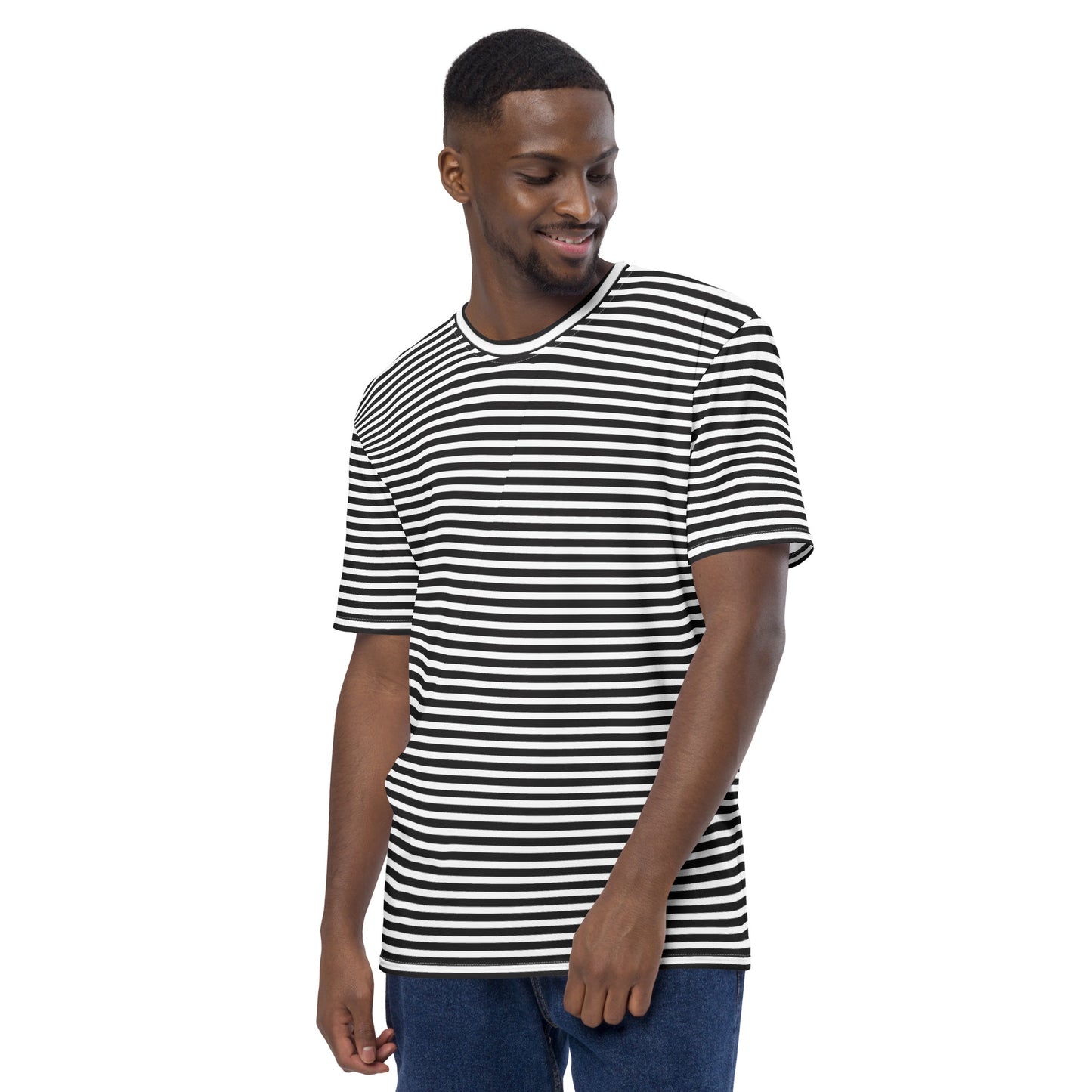 Men's Black Striped T-Shirt - Activewear Well