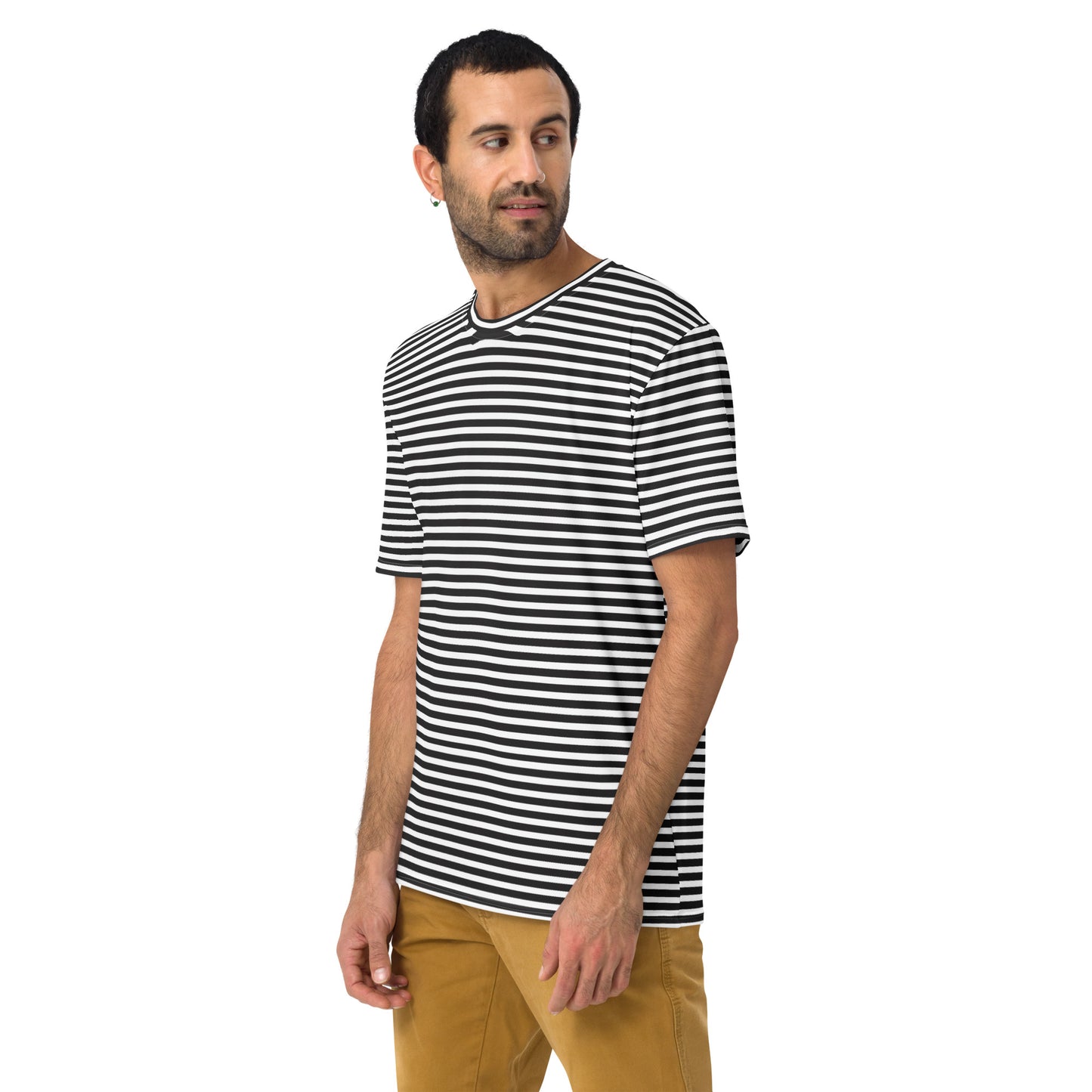 Men's Black Striped T-Shirt - Activewear Well