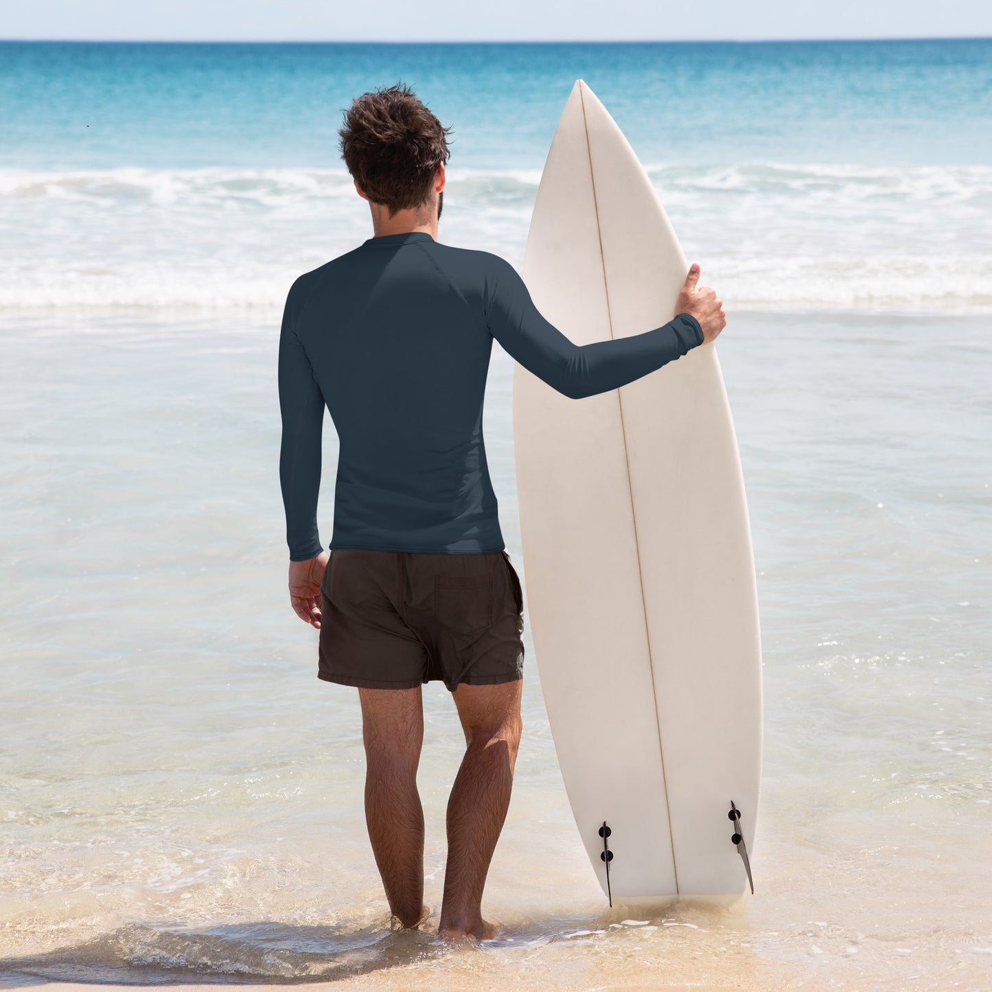 Men's Petrol Blue Rash Guard - Activewear Well