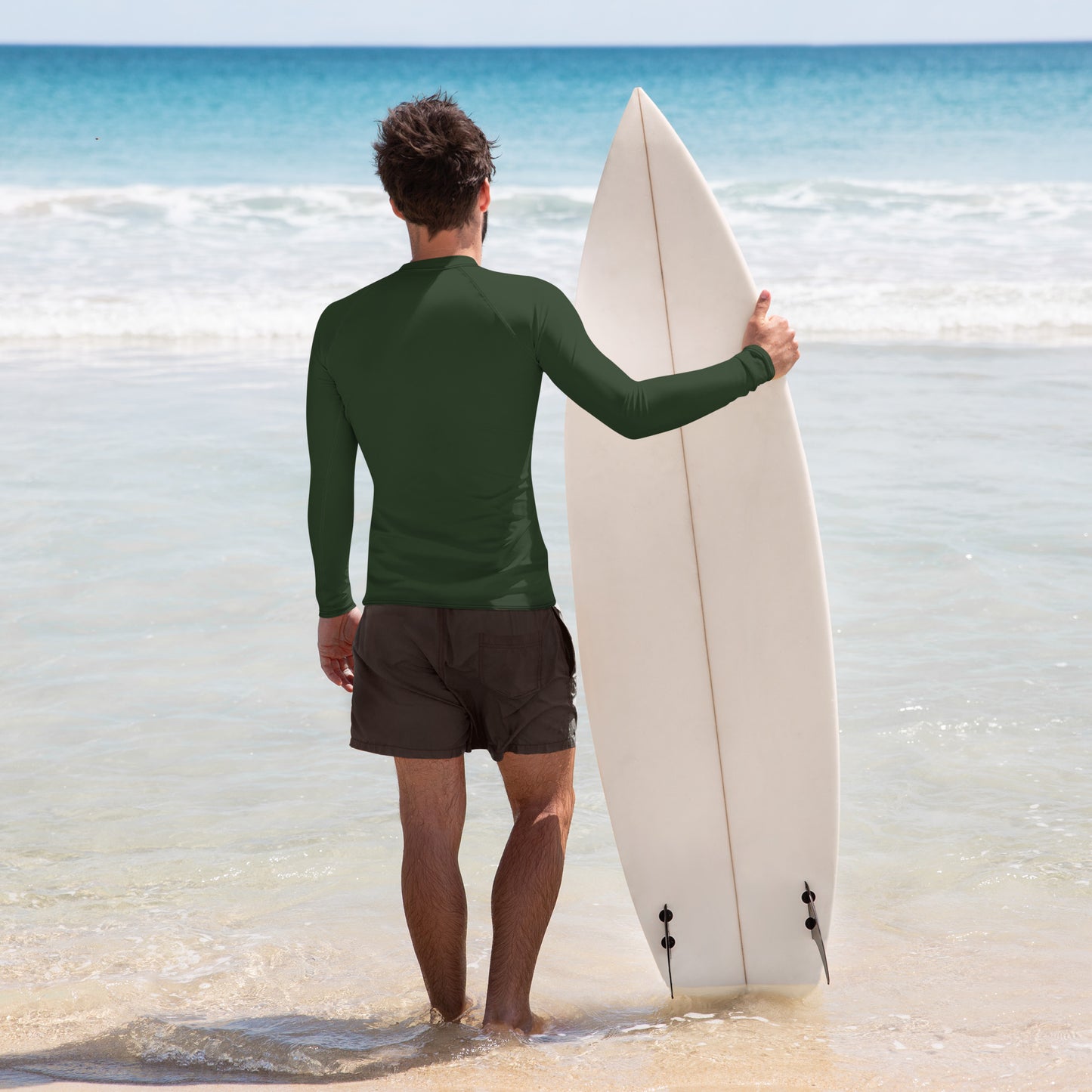 Men's Army Green Rash Guard - Activewear Well