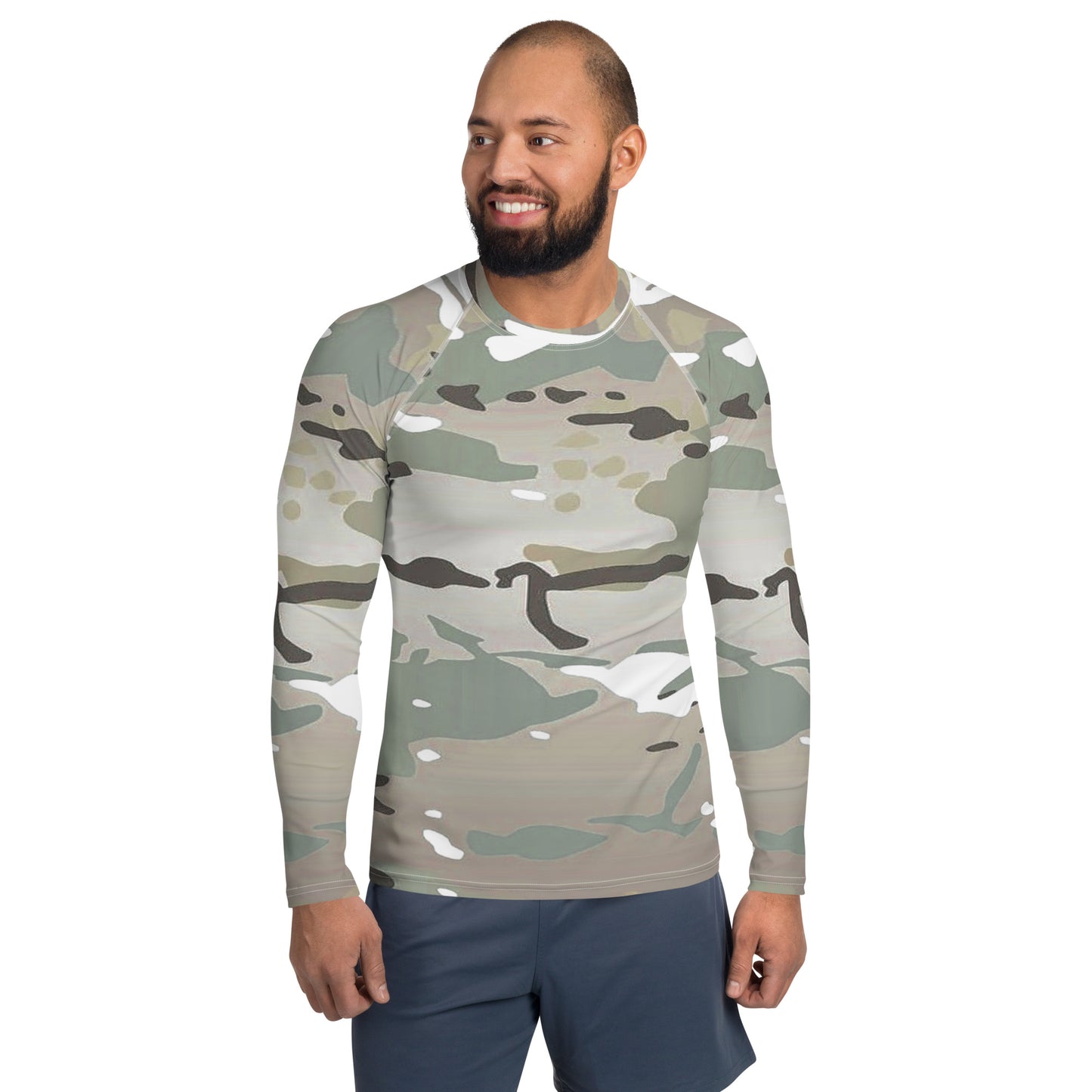 Desert Camo Men's Rash Guard - Activewear Well