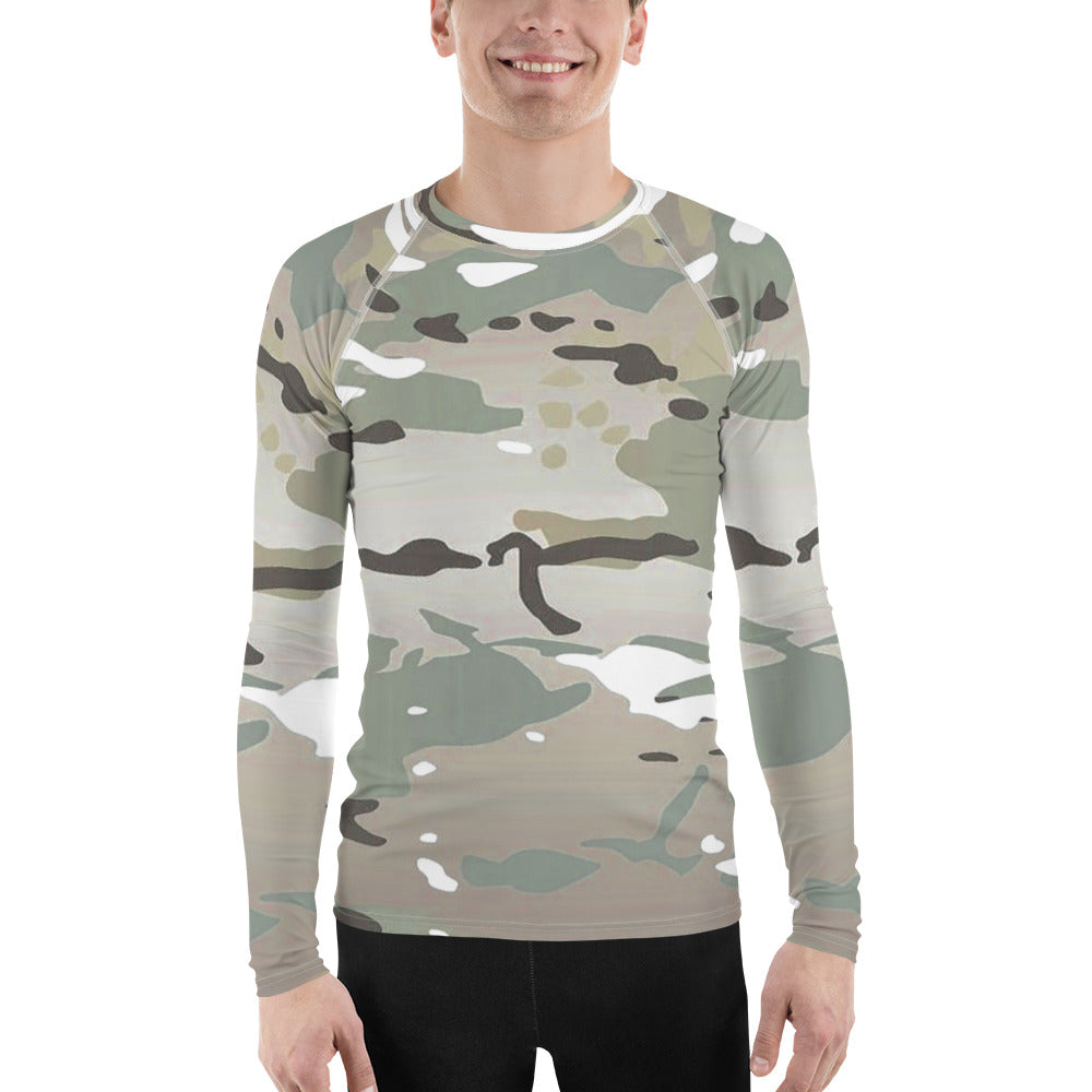 Desert Camo Men's Rash Guard - Activewear Well